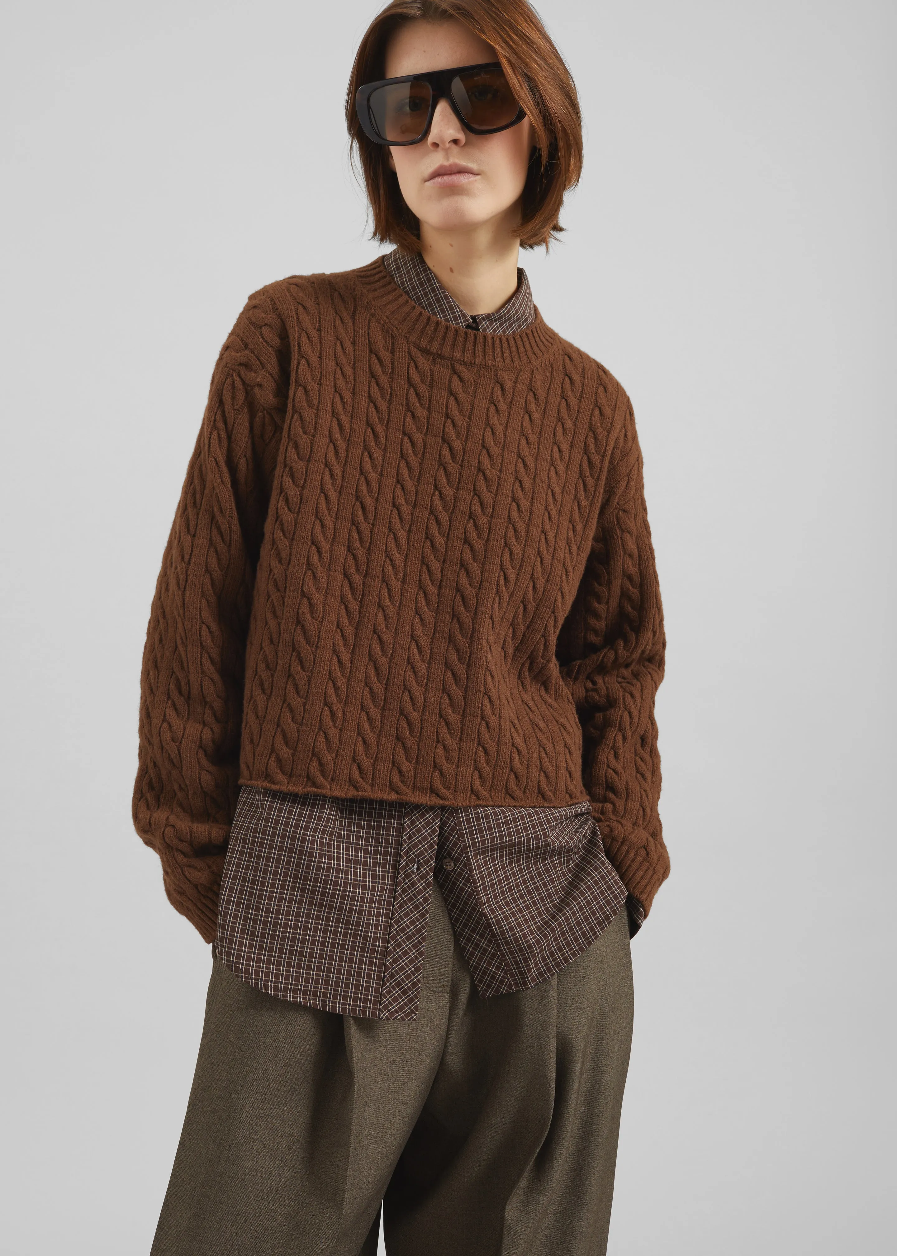 Brisbane Cropped Boxy Sweater - Brown sold by Frankie Shop product image thumbnail 2