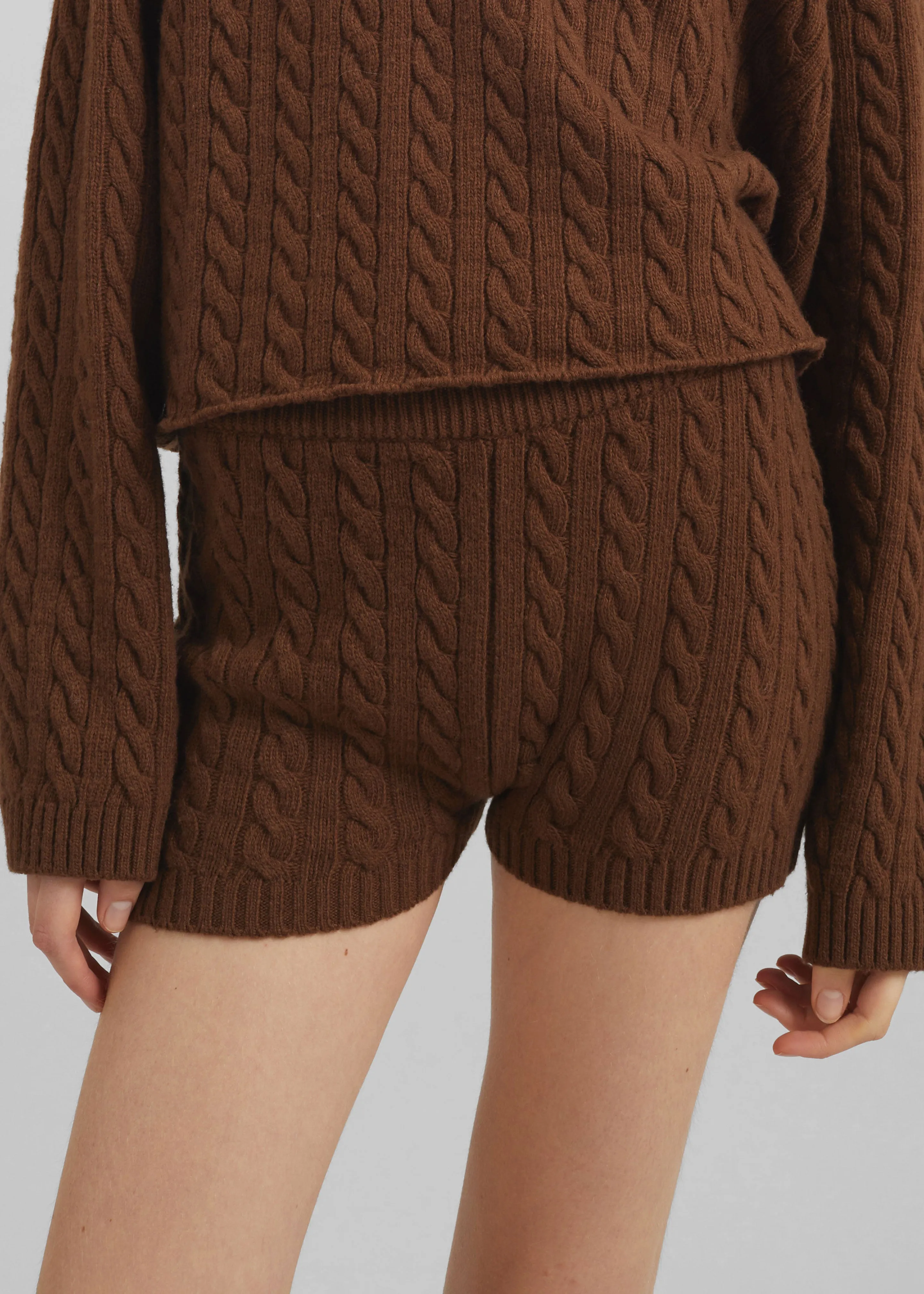 Brisbane Knit Mini Shorts - Brown sold by Frankie Shop product image thumbnail 4
