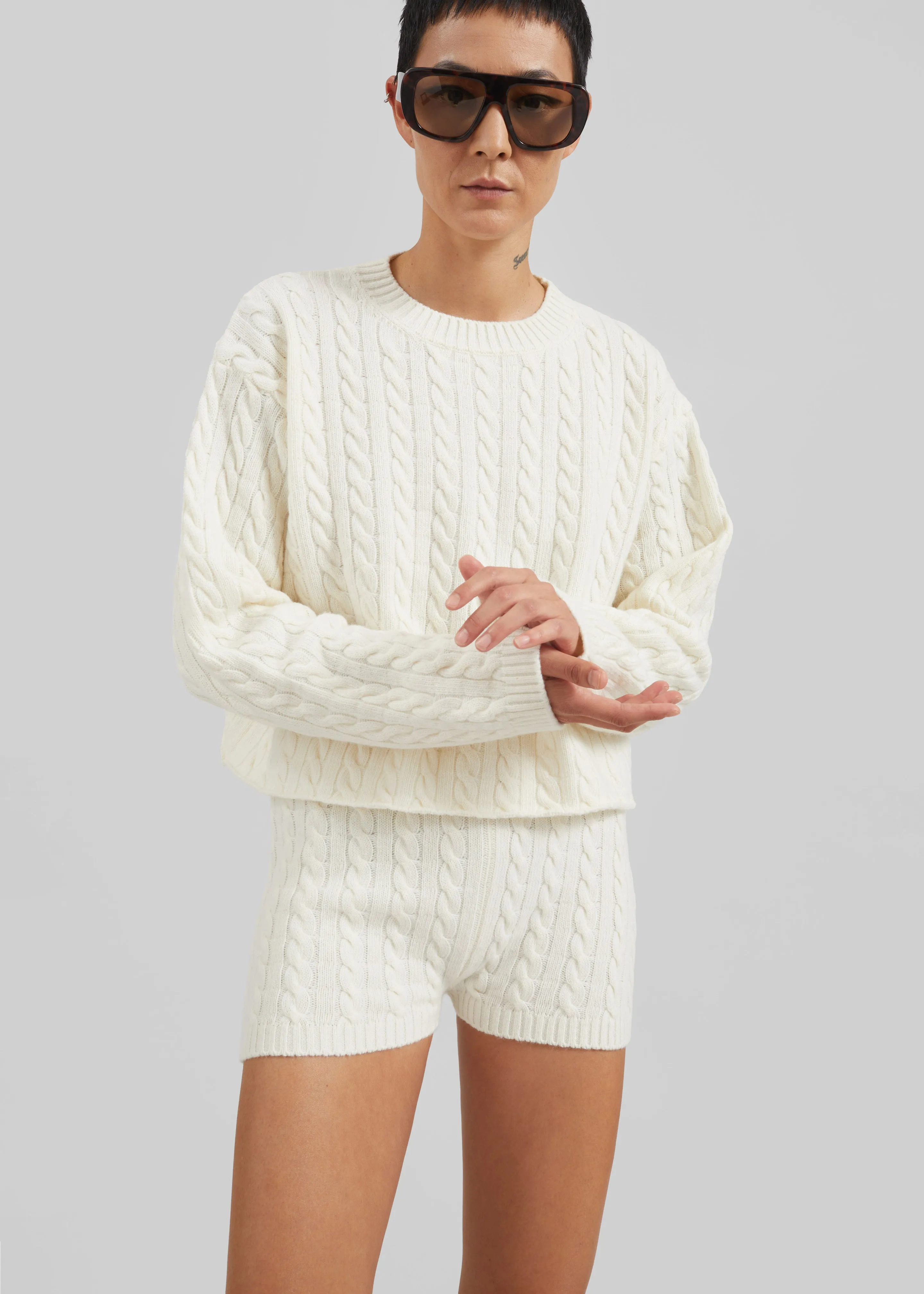 Brisbane Knit Mini Shorts - White sold by Frankie Shop product image thumbnail 5