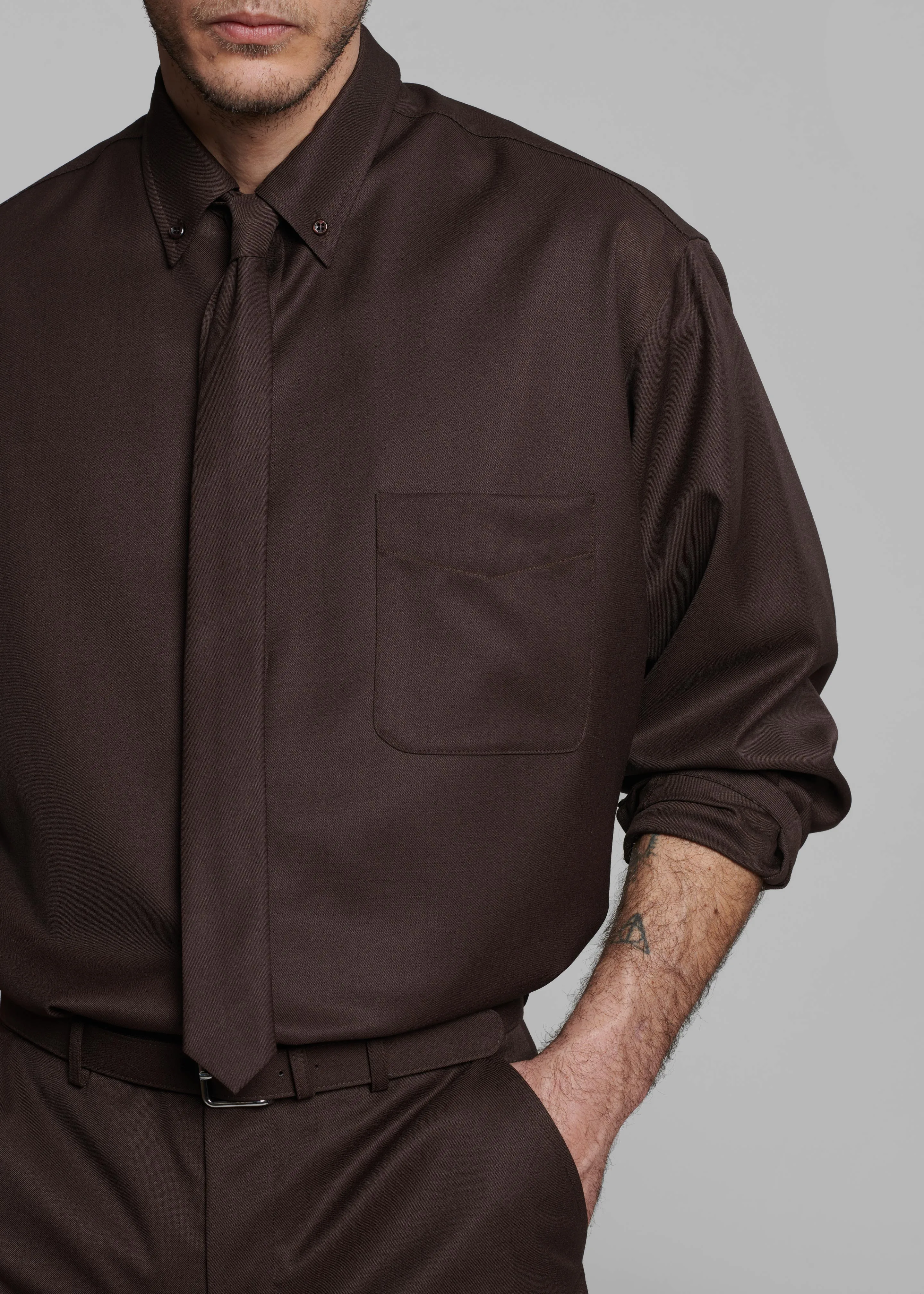 Kaden Wool Tie - Brown sold by Frankie Shop product image thumbnail 4