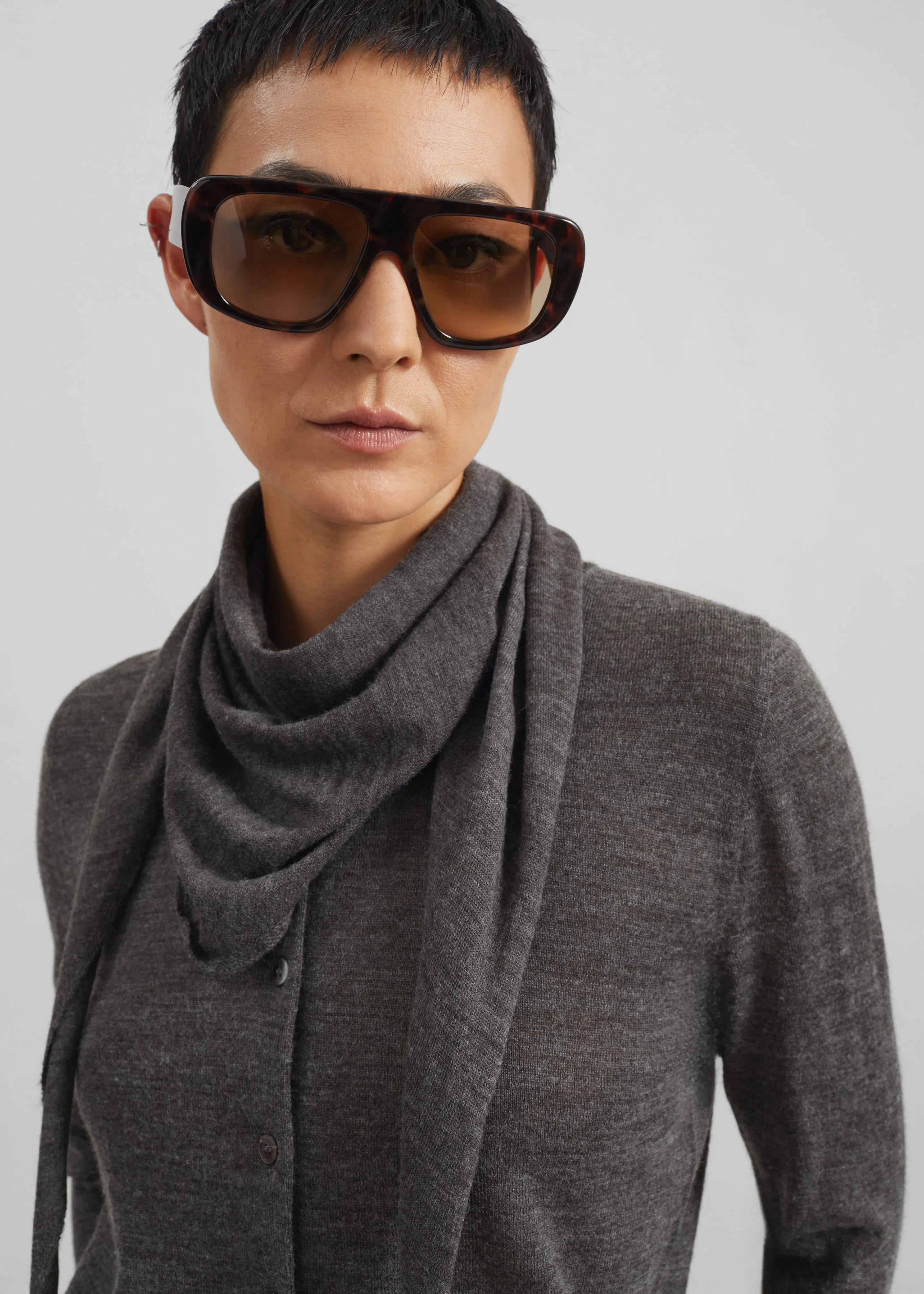 Gince Flat Top Noëll Sunglasses - Havana/Brown sold by Frankie Shop product image thumbnail 5