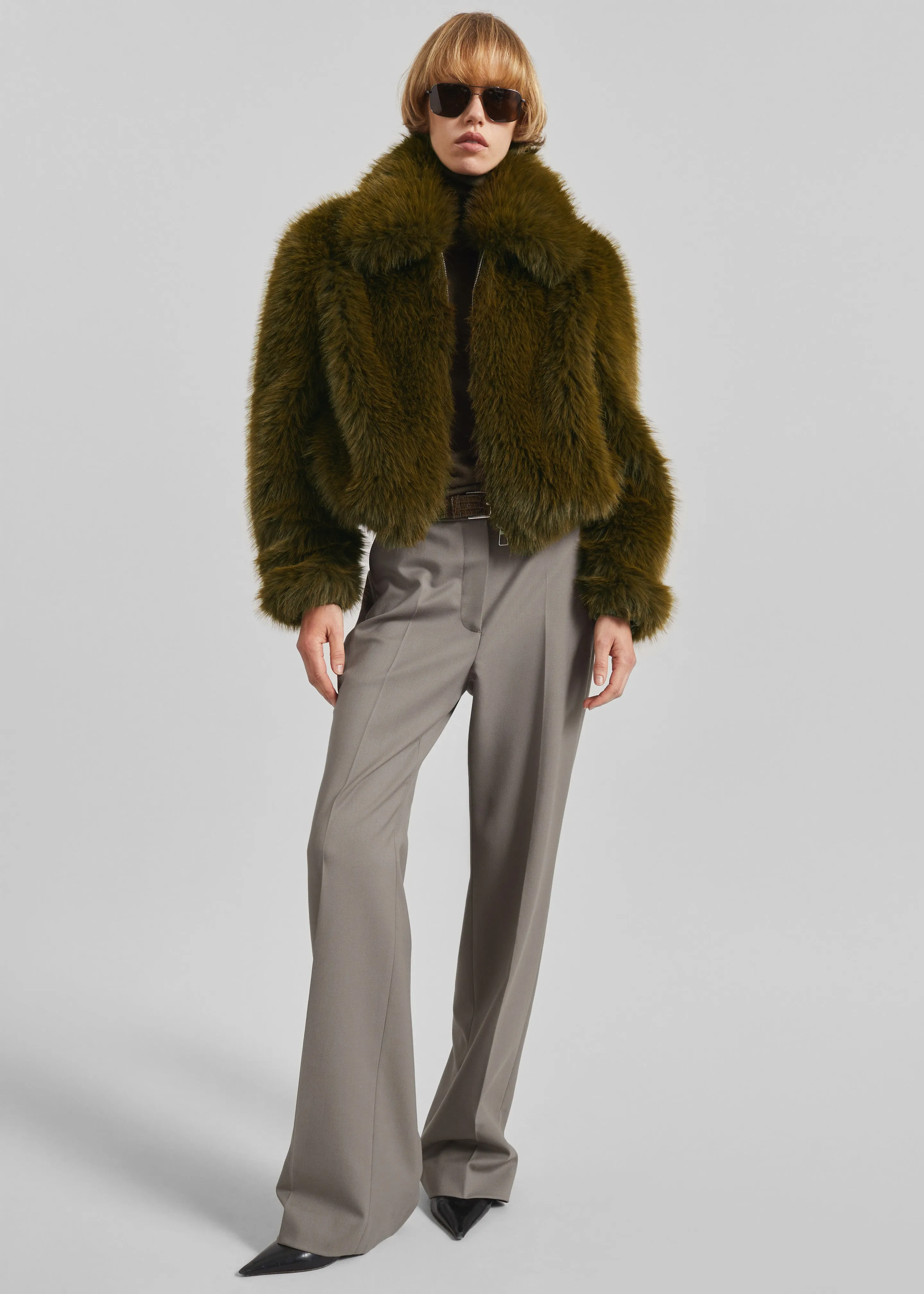Hope Faux Fur Jacket - Moss Green sold by Frankie Shop product image thumbnail 3