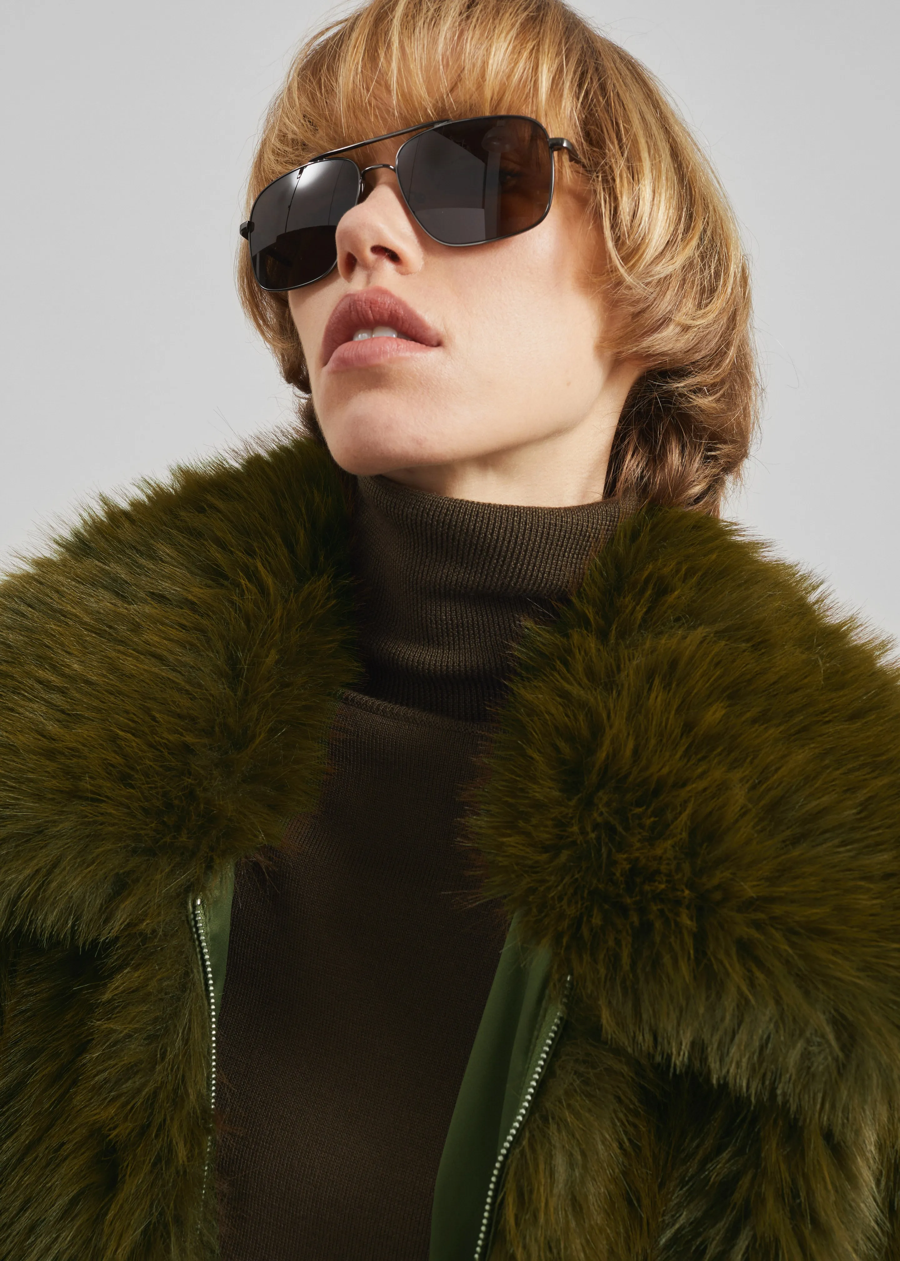 Hope Faux Fur Jacket - Moss Green sold by Frankie Shop product image thumbnail 4