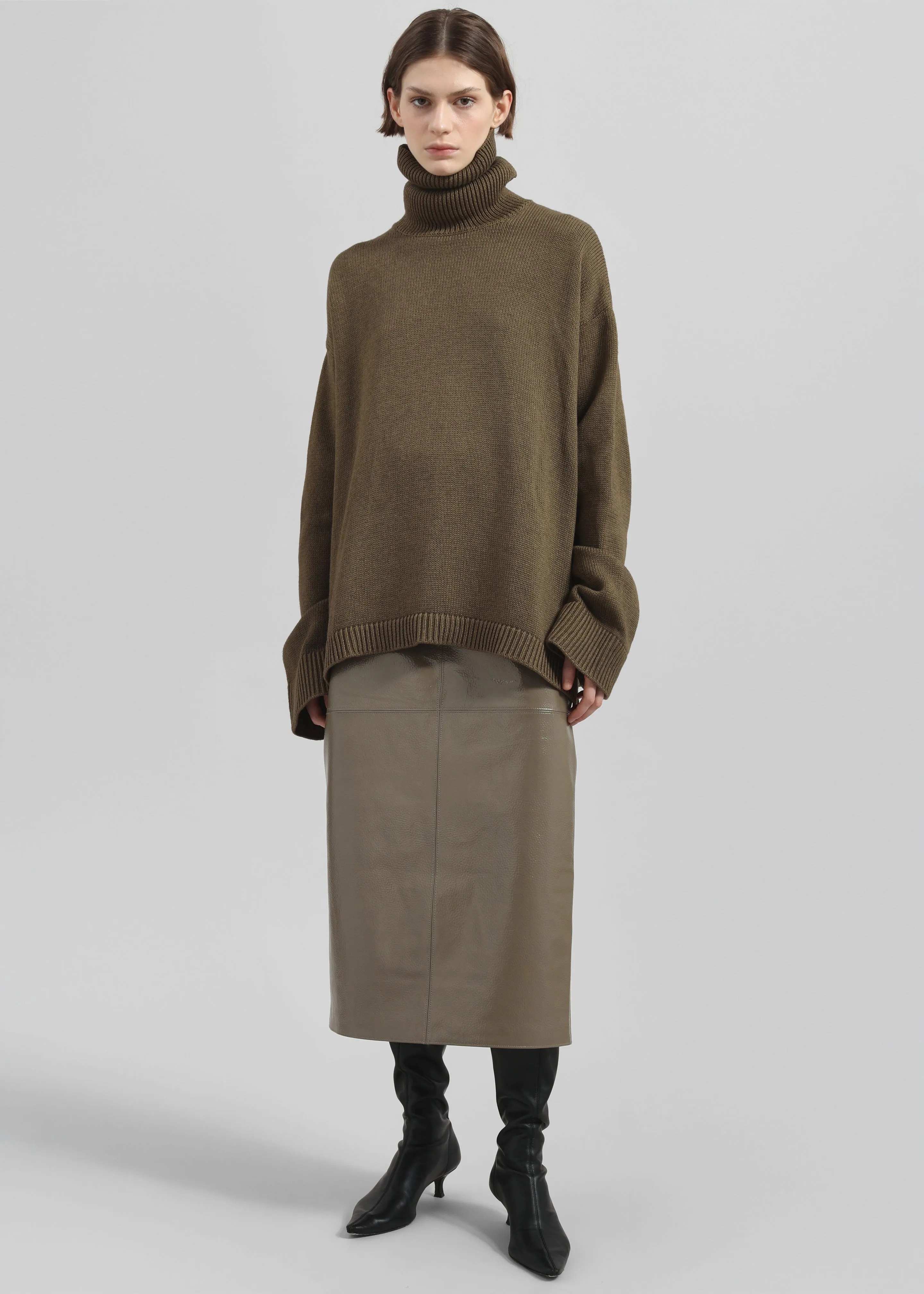 Rhea Trapeze Turtleneck - Olive sold by Frankie Shop product image thumbnail 4