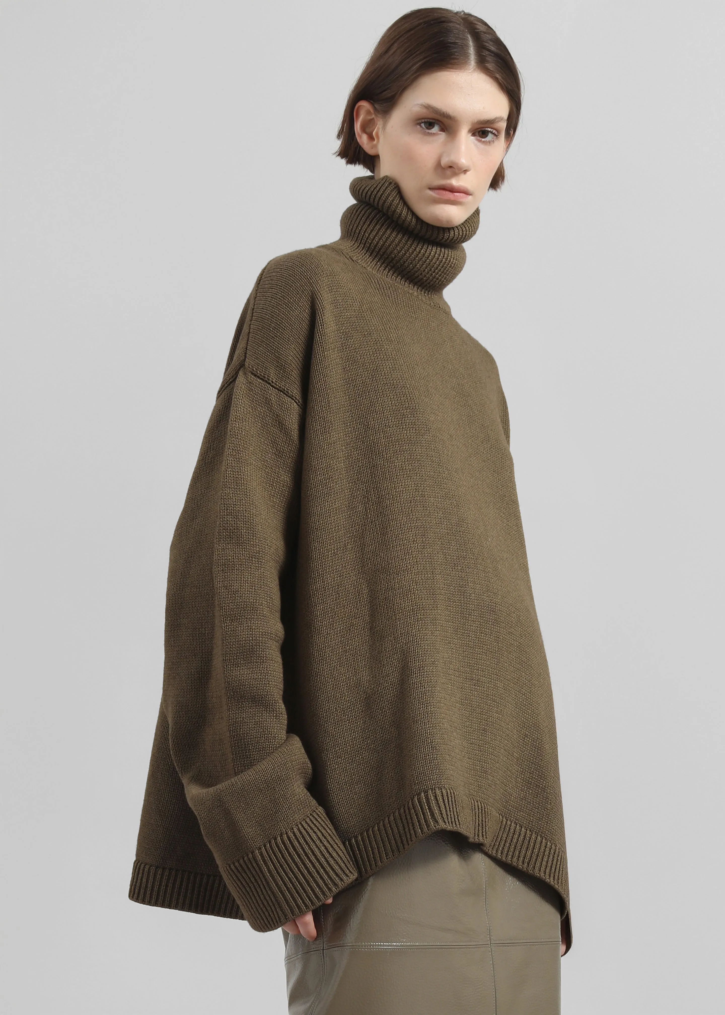 Rhea Trapeze Turtleneck - Olive sold by Frankie Shop product image thumbnail 2