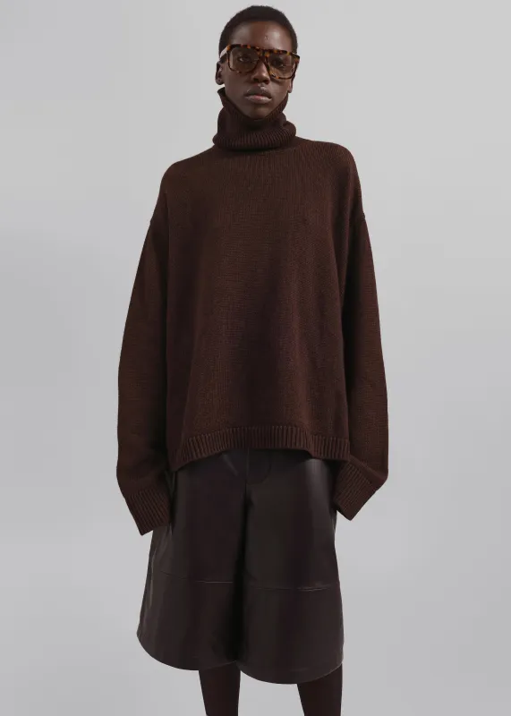 Rhea Trapeze Turtleneck - Dark Brown sold by Frankie Shop