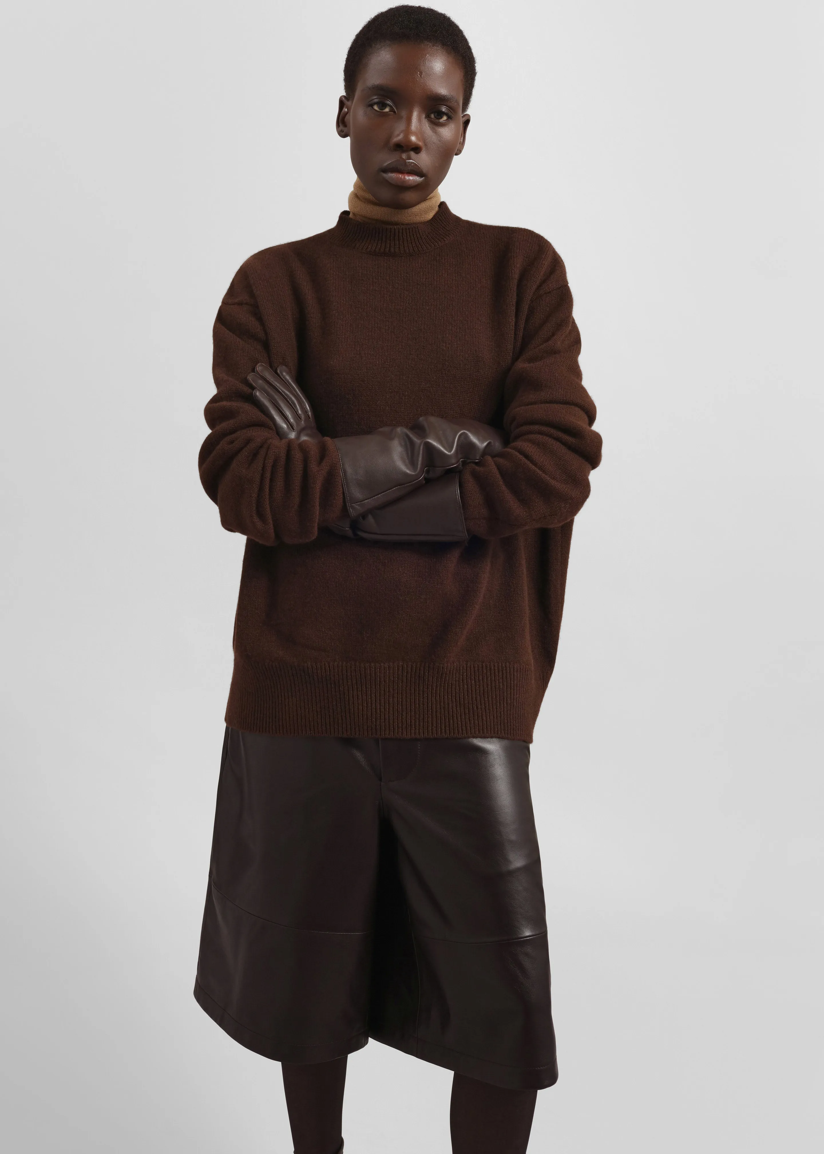 Rhea Trapeze Turtleneck - Dark Brown sold by Frankie Shop product image thumbnail 3