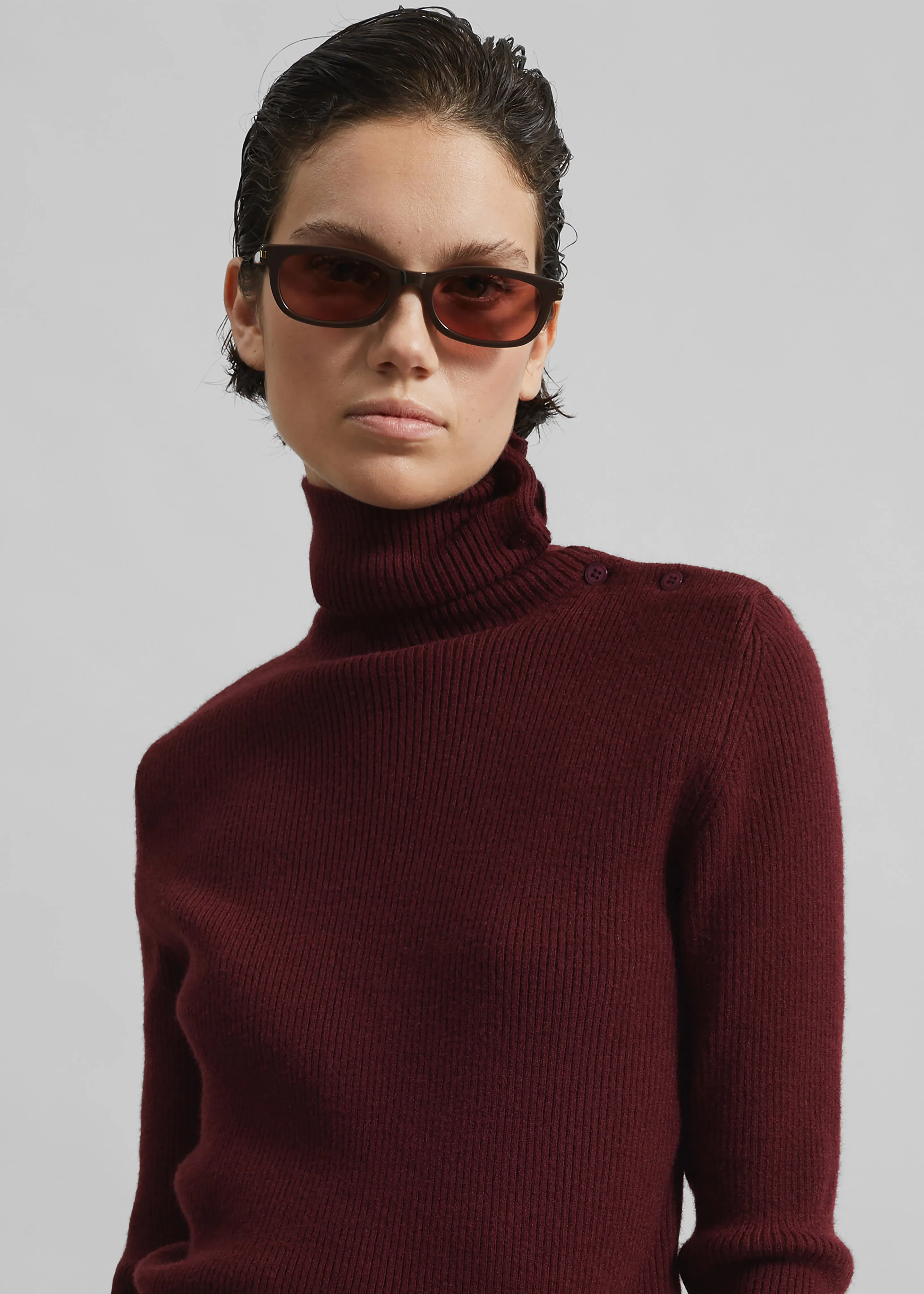 Gince Goods Danny Small Sunglasses - Chocolate Brown/Burgundy sold by Frankie Shop product image thumbnail 5