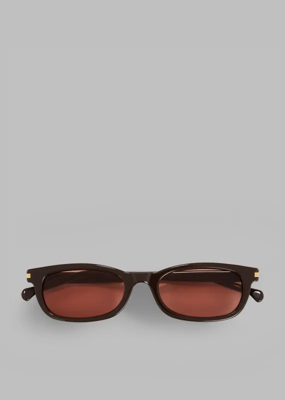 Gince Goods Danny Small Sunglasses - Chocolate Brown/Burgundy sold by Frankie Shop