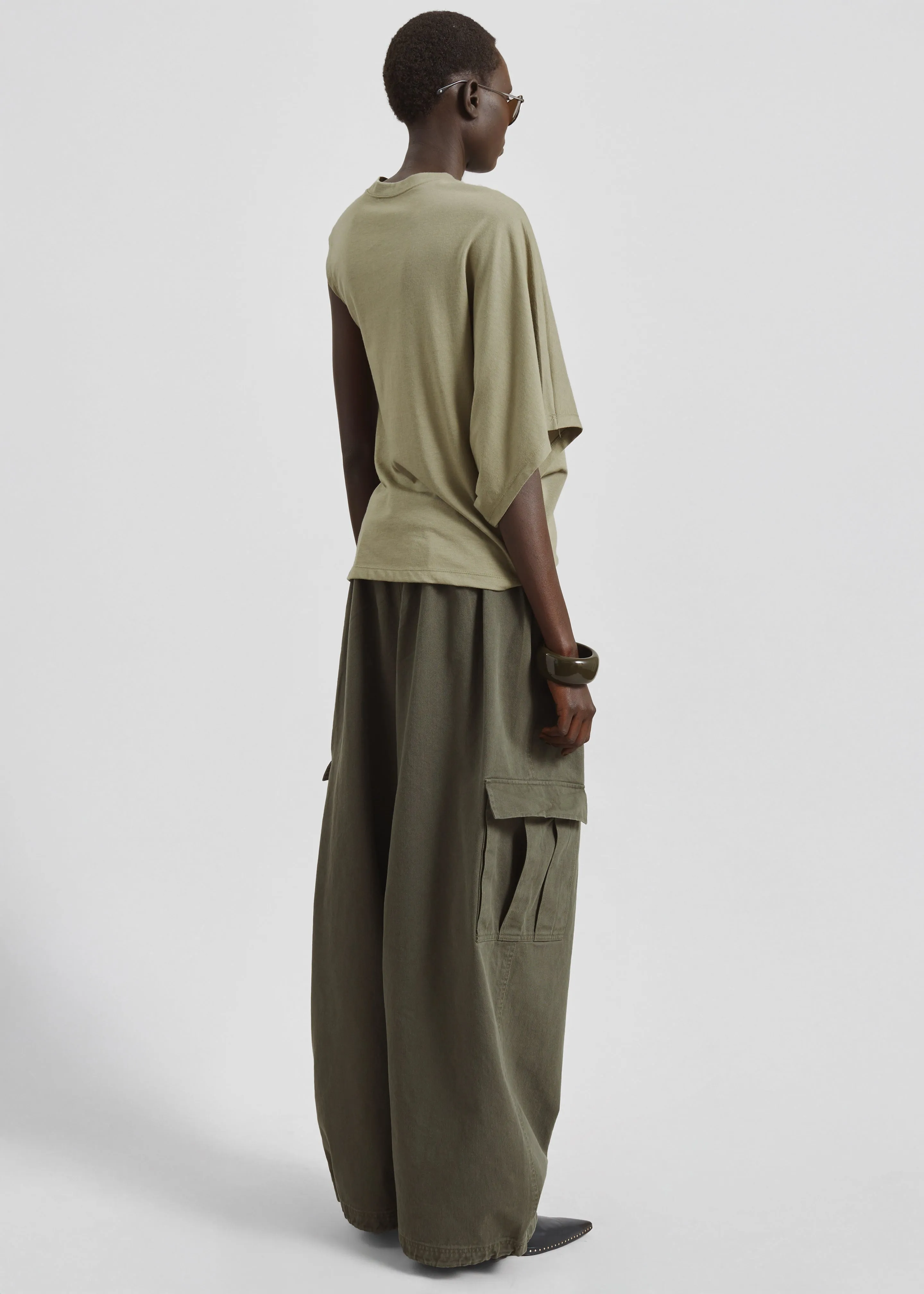 Ismere One-Sleeve Asymmetric Top - Olive sold by Frankie Shop product image thumbnail 4