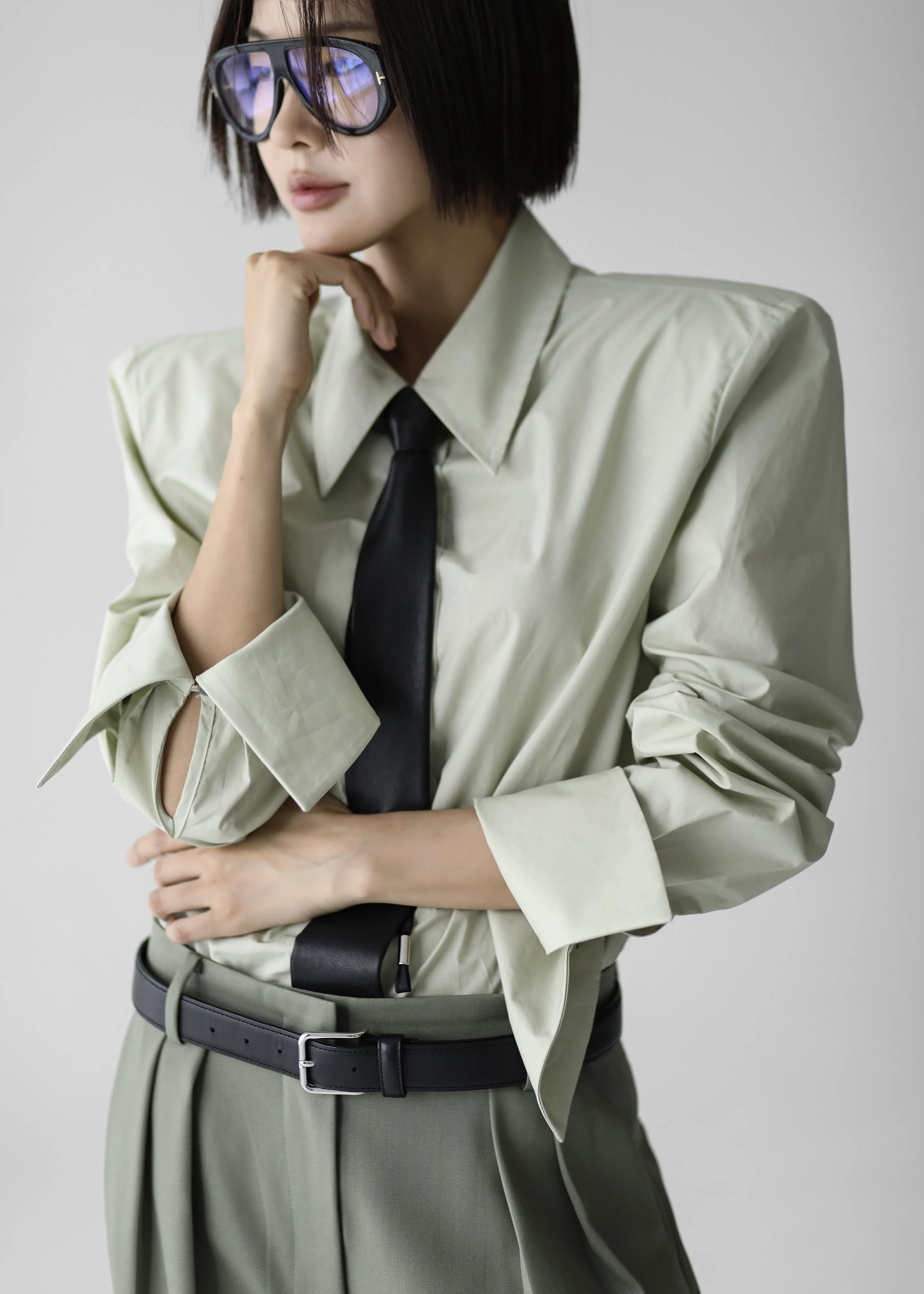 Leuven Padded Shirt - Sage sold by Frankie Shop