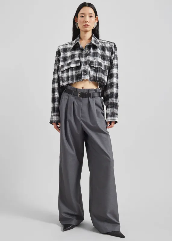 Dulverton Pleated Trousers - Grey sold by Frankie Shop