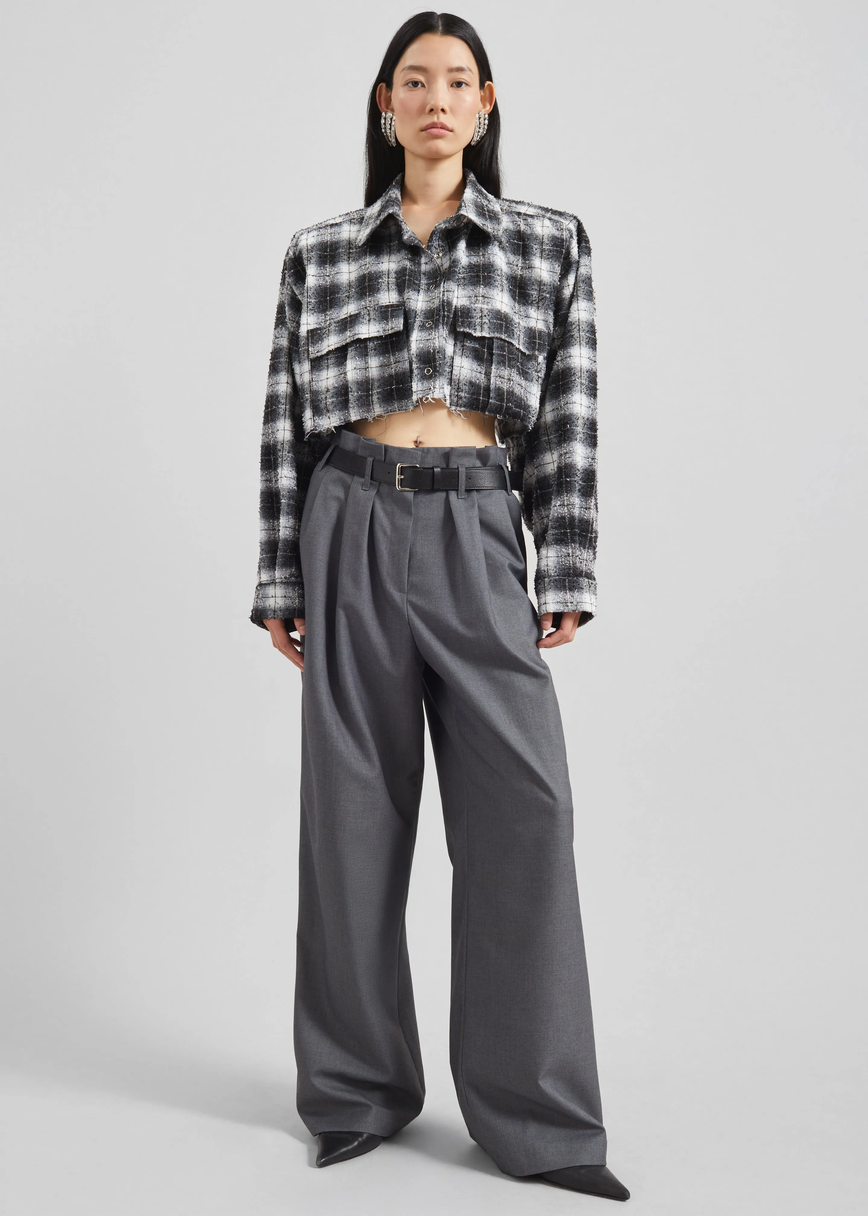 Dulverton Pleated Trousers - Grey sold by Frankie Shop