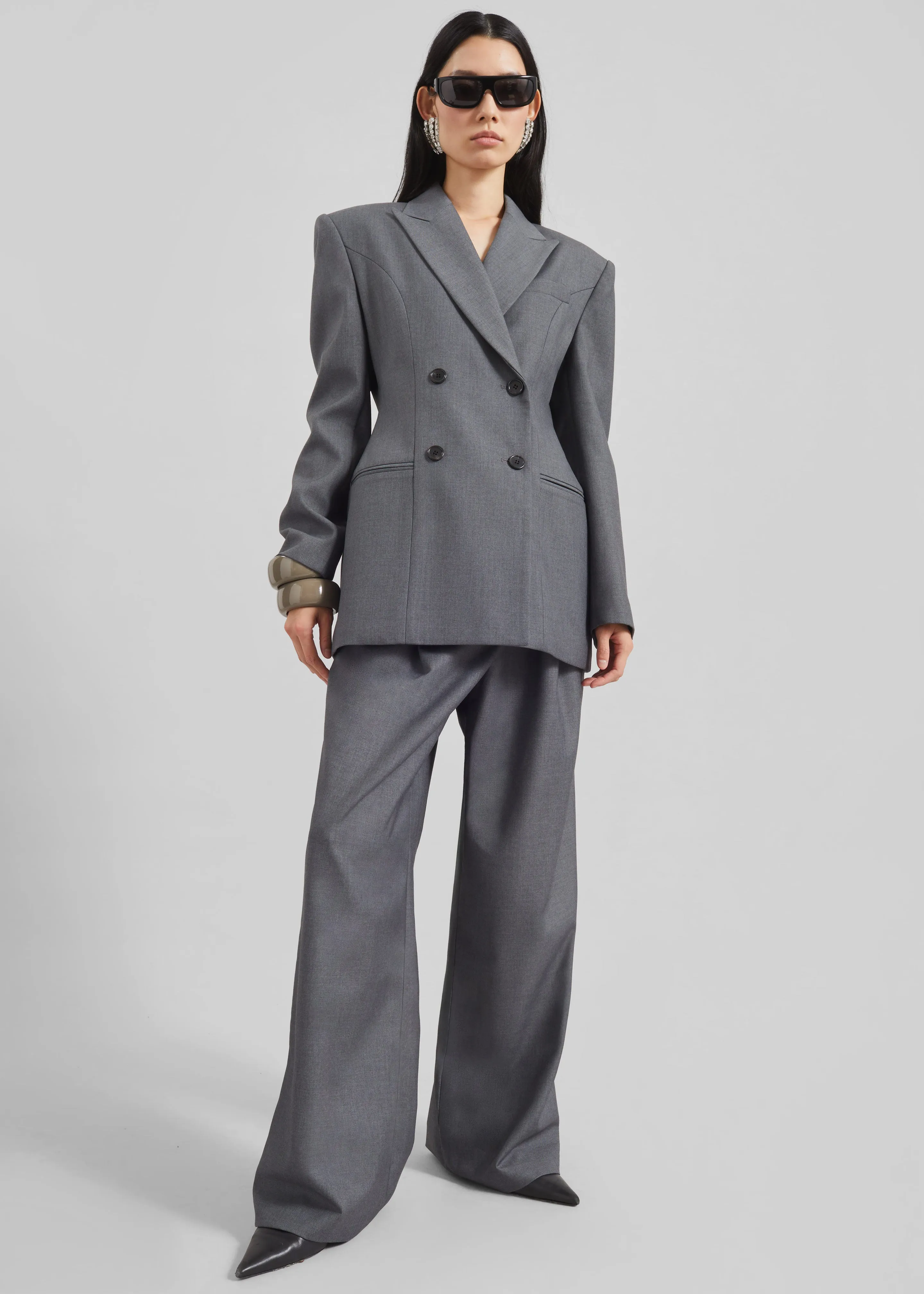 Dulverton Pleated Trousers - Grey sold by Frankie Shop product image thumbnail 5