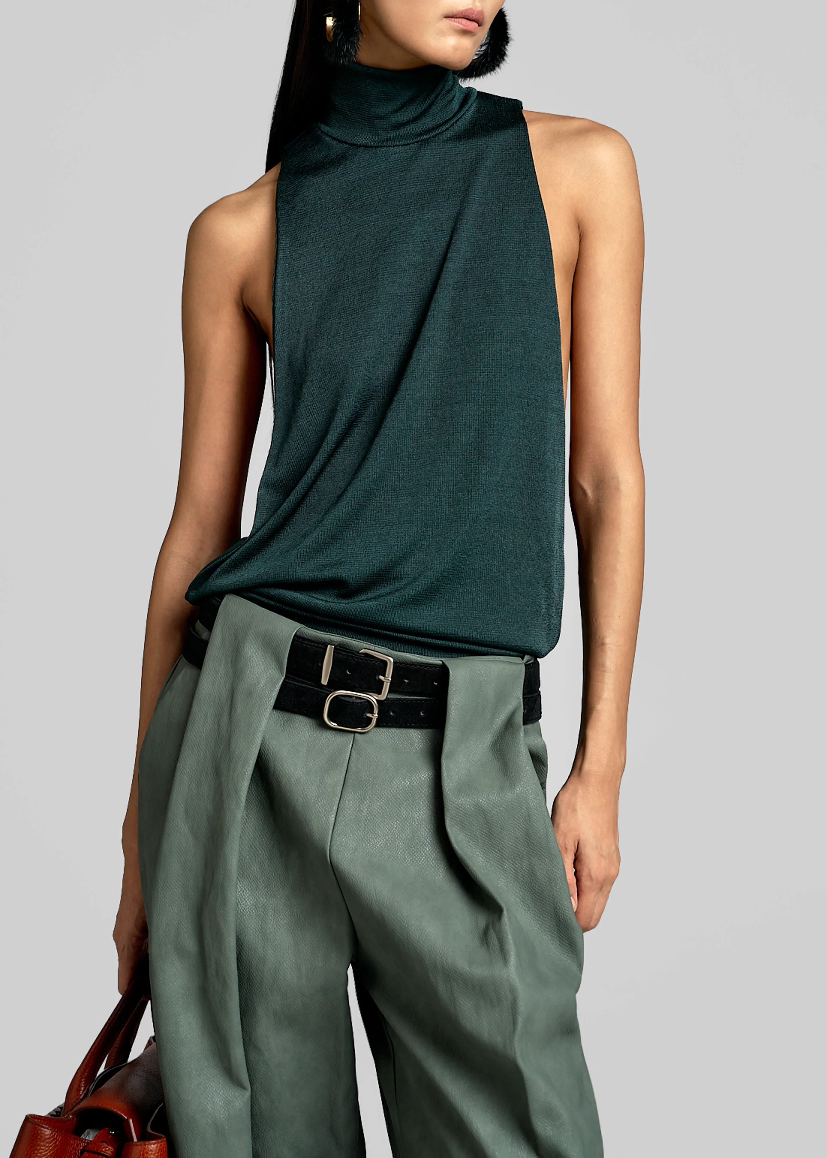 Maxen Mock Neck Bodysuit - Deep Green sold by Frankie Shop product image thumbnail 3