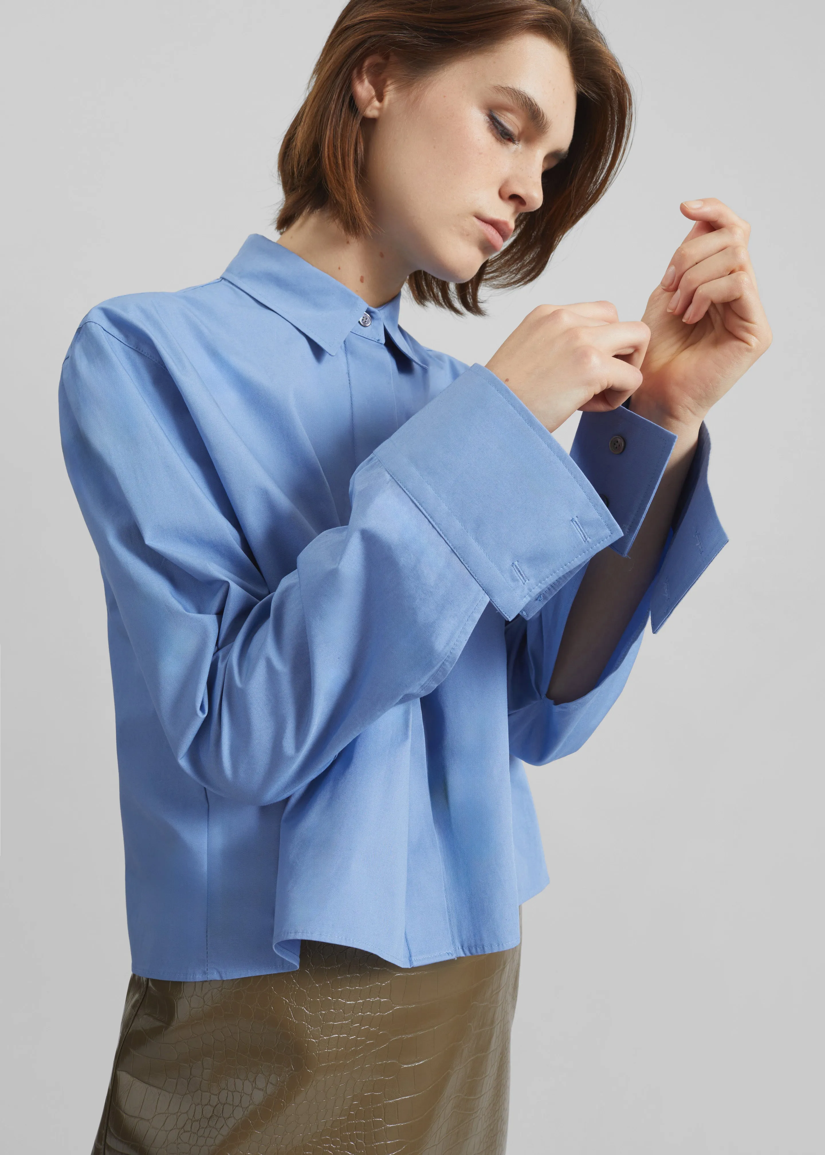 Kniva Cropped Shirt - Blue sold by Frankie Shop product image thumbnail 2