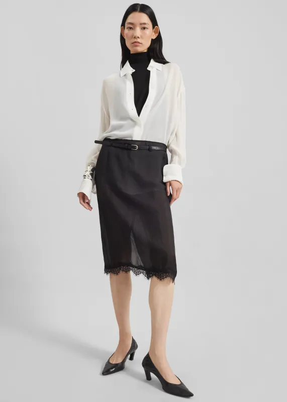 Lolai Sheer Lace Skirt - Black sold by Frankie Shop