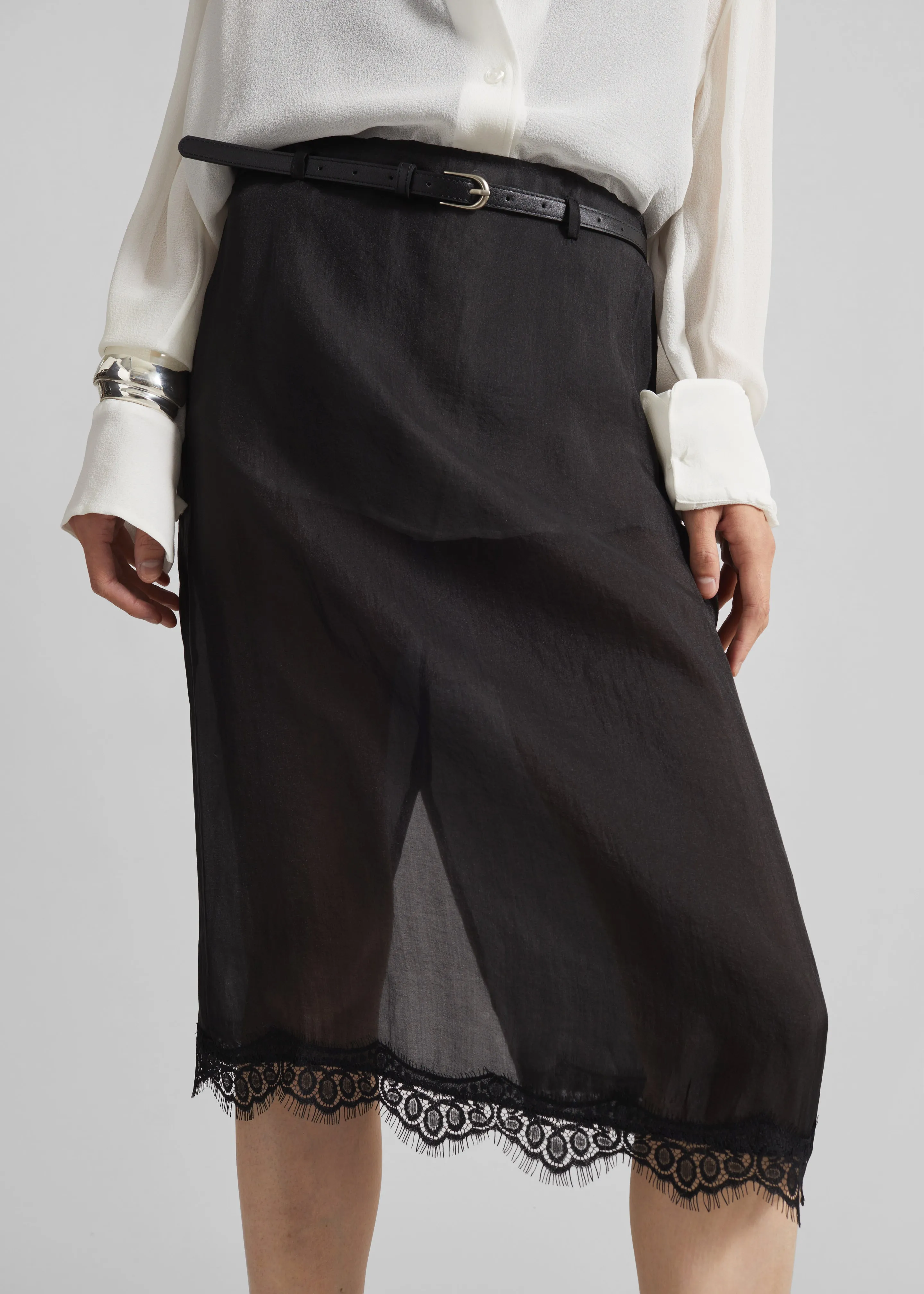 Lolai Sheer Lace Skirt - Black sold by Frankie Shop product image thumbnail 2