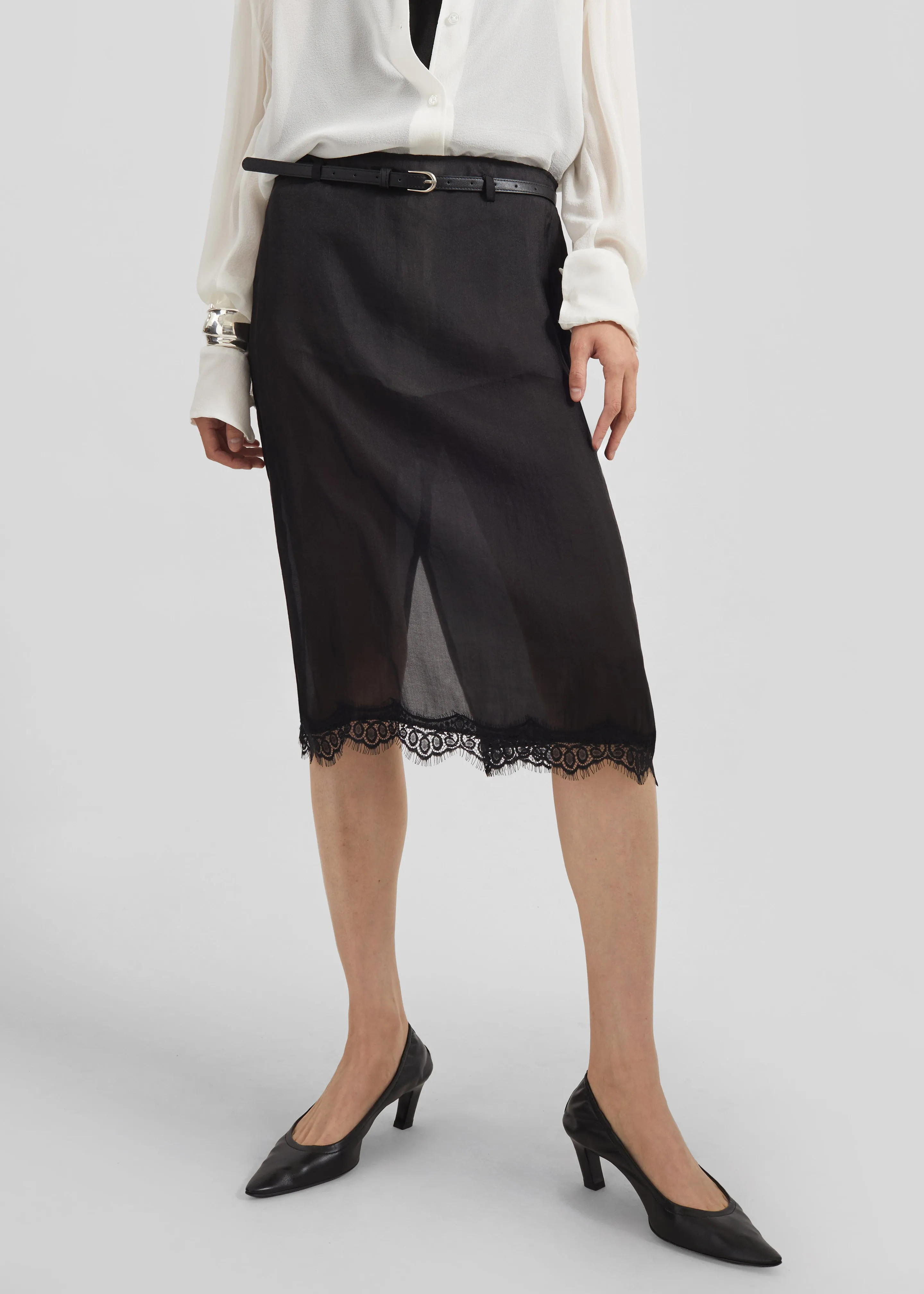 Lolai Sheer Lace Skirt - Black sold by Frankie Shop product image thumbnail 3