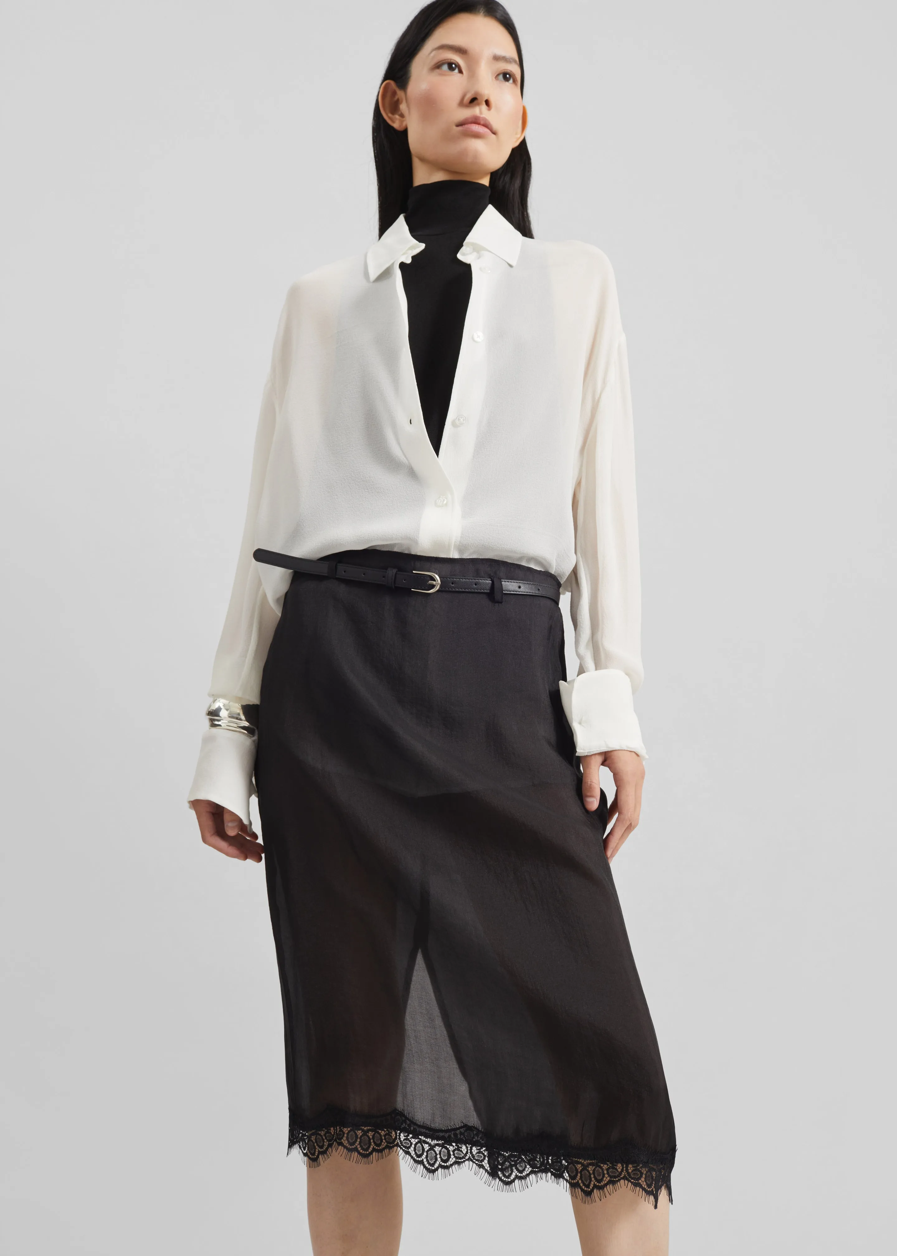 Lolai Sheer Lace Skirt - Black sold by Frankie Shop product image thumbnail 5