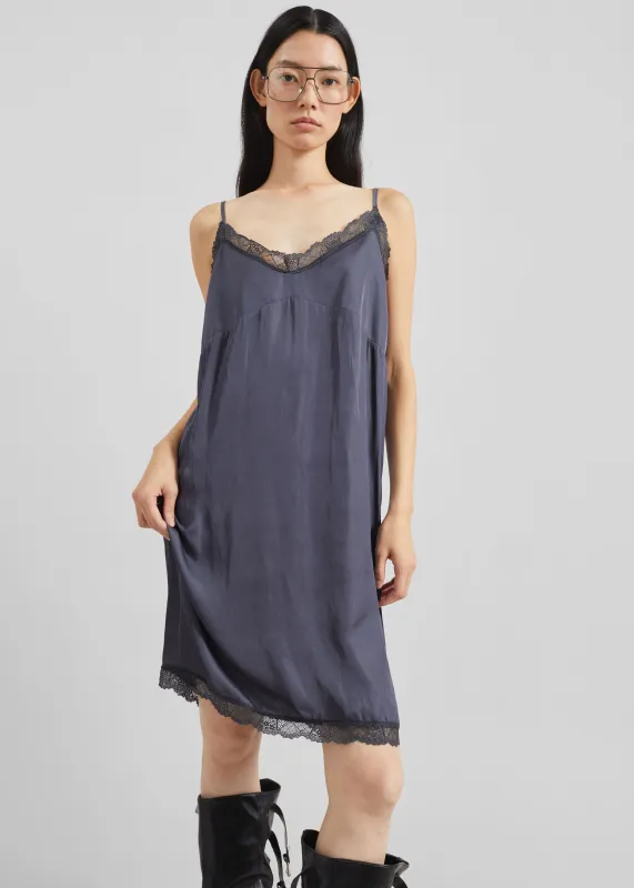 Romilly Lace Slip Dress - Slate Grey made by Frankie Shop
