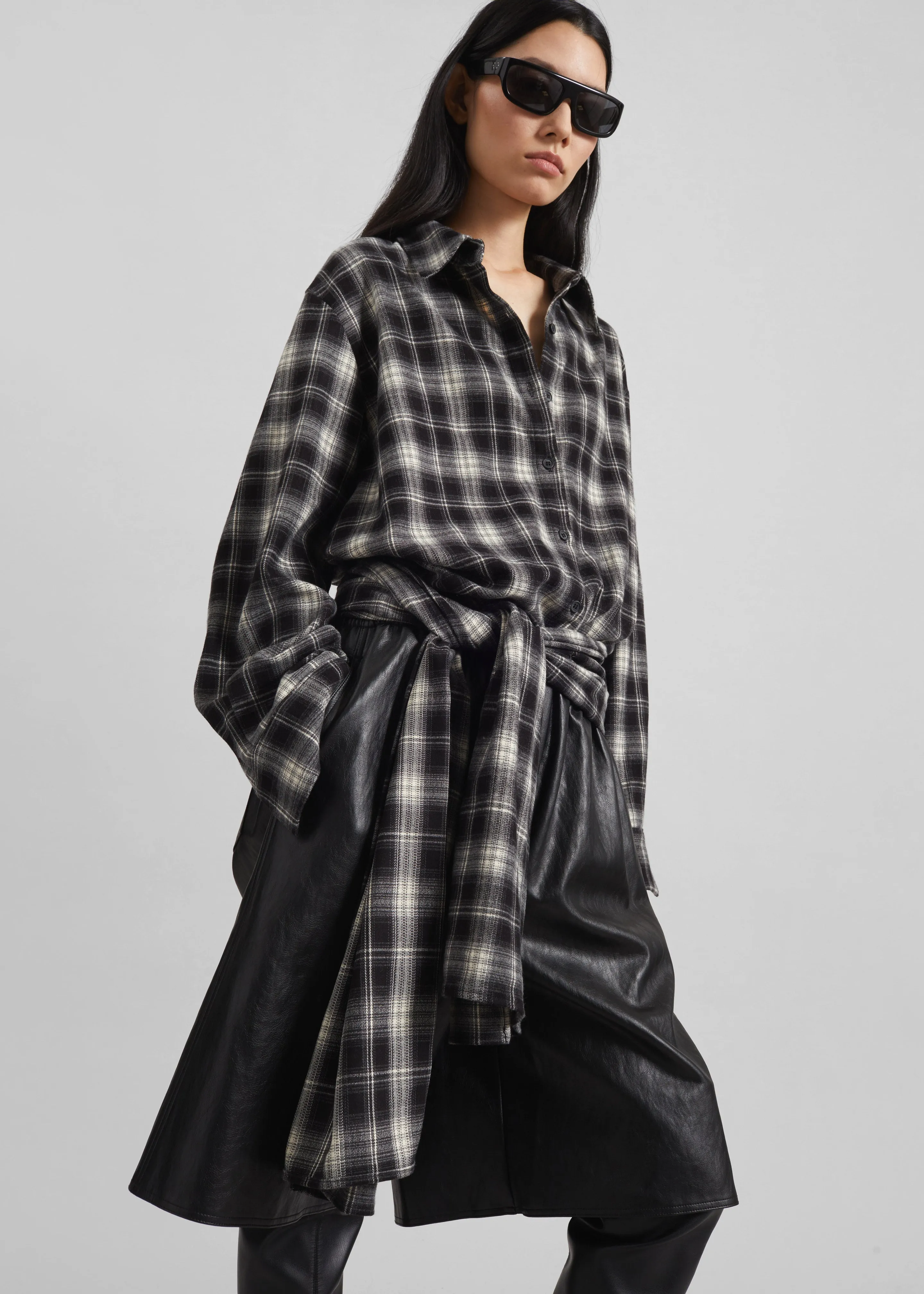 Risarven Faux Leather Bermuda Shorts - Black sold by Frankie Shop product image thumbnail 5