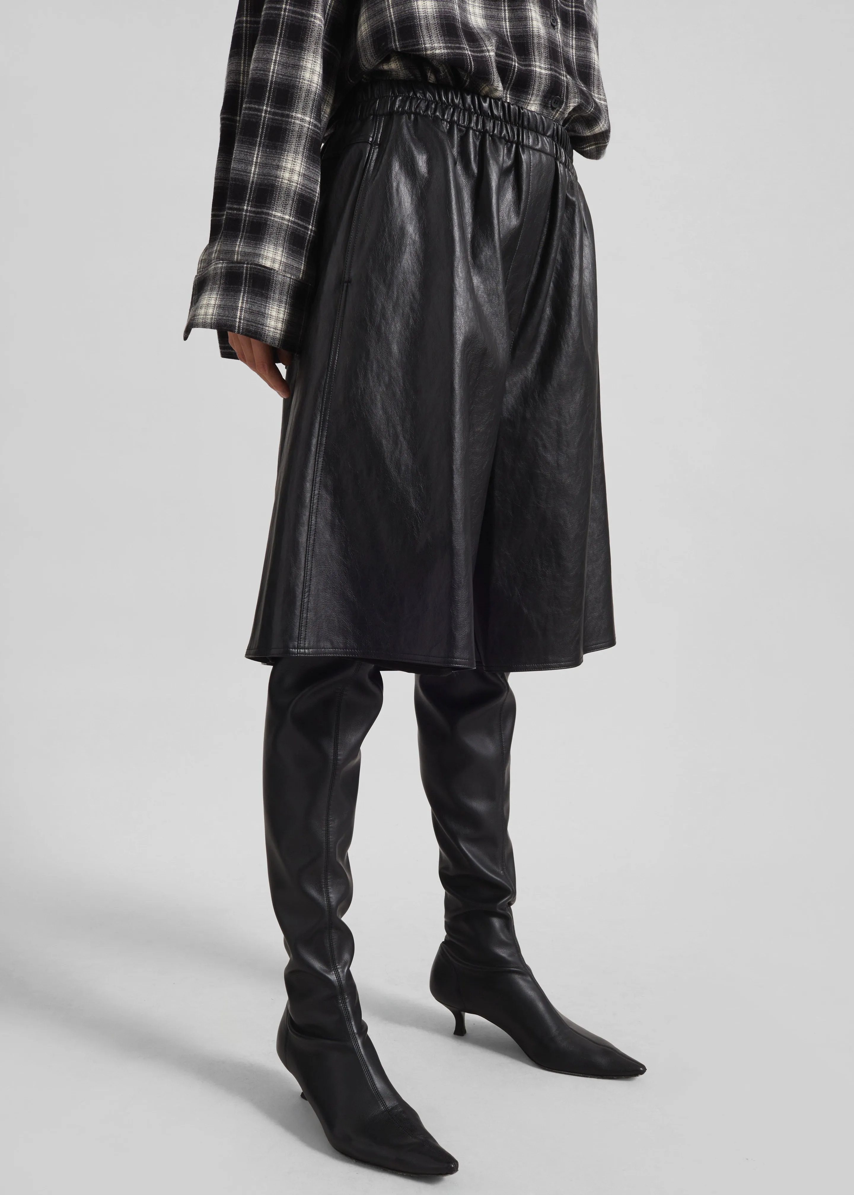 Risarven Faux Leather Bermuda Shorts - Black sold by Frankie Shop product image thumbnail 2