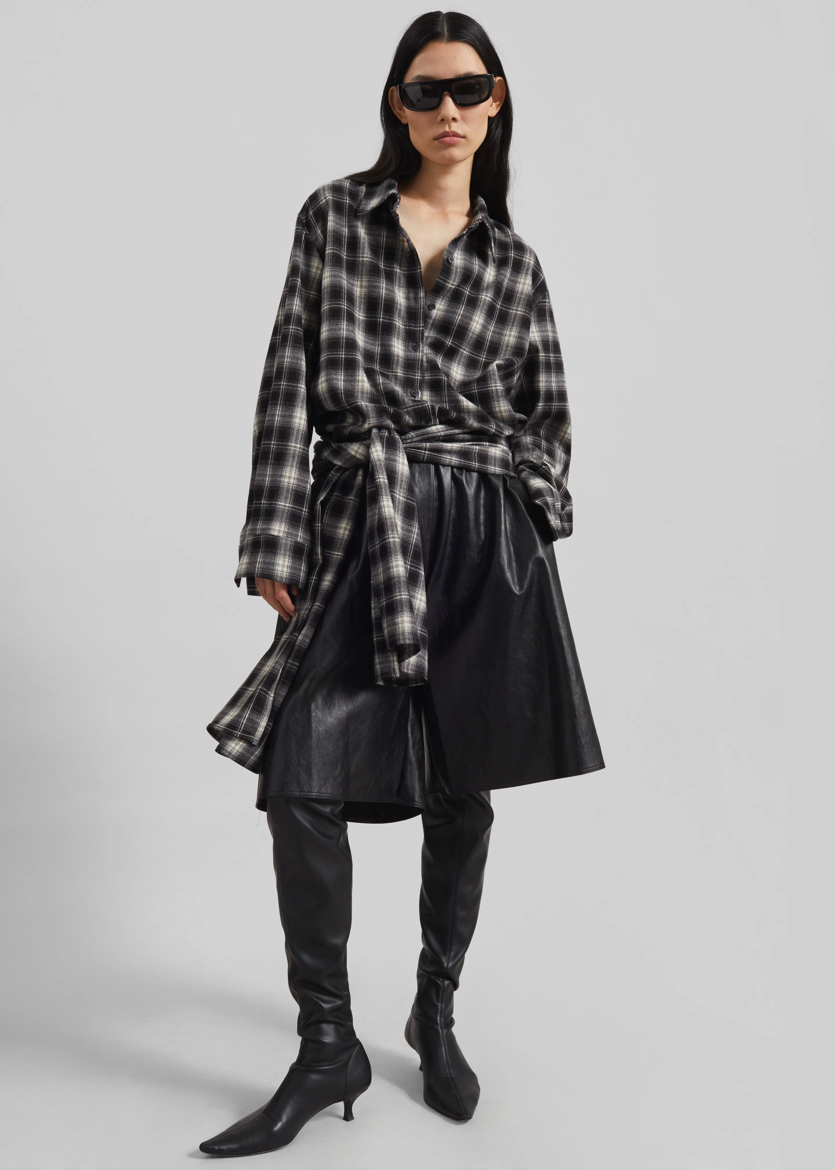 Risarven Faux Leather Bermuda Shorts - Black sold by Frankie Shop product image thumbnail 3