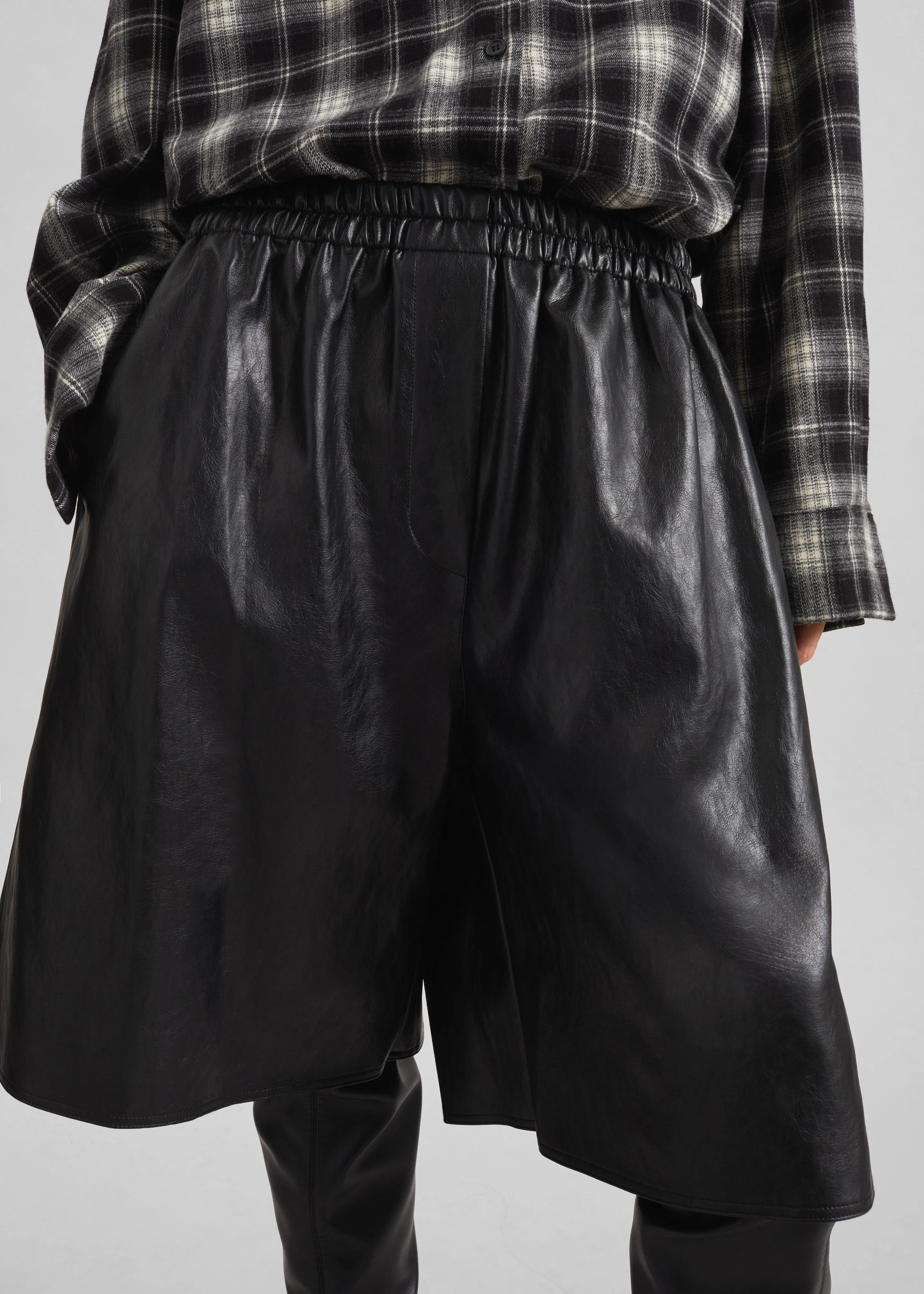 Risarven Faux Leather Bermuda Shorts - Black sold by Frankie Shop product image thumbnail 4