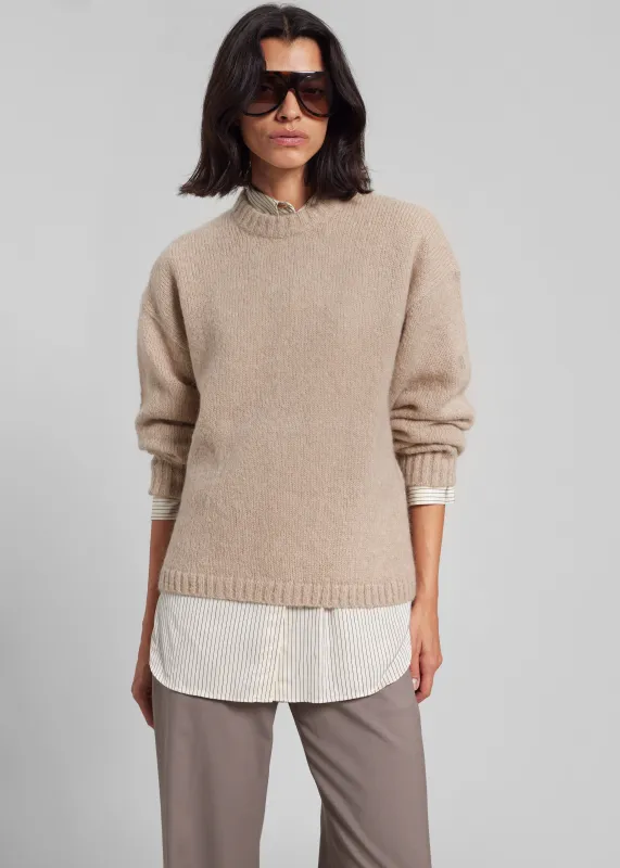 By Malene Birger Brie Sweater - Cobblestone sold by Frankie Shop