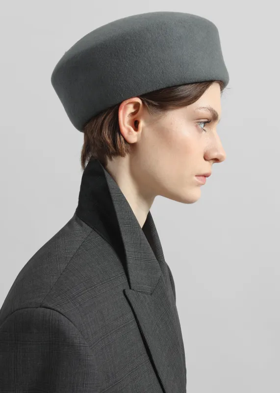 Noxley Pillbox Hat - Grey sold by Frankie Shop