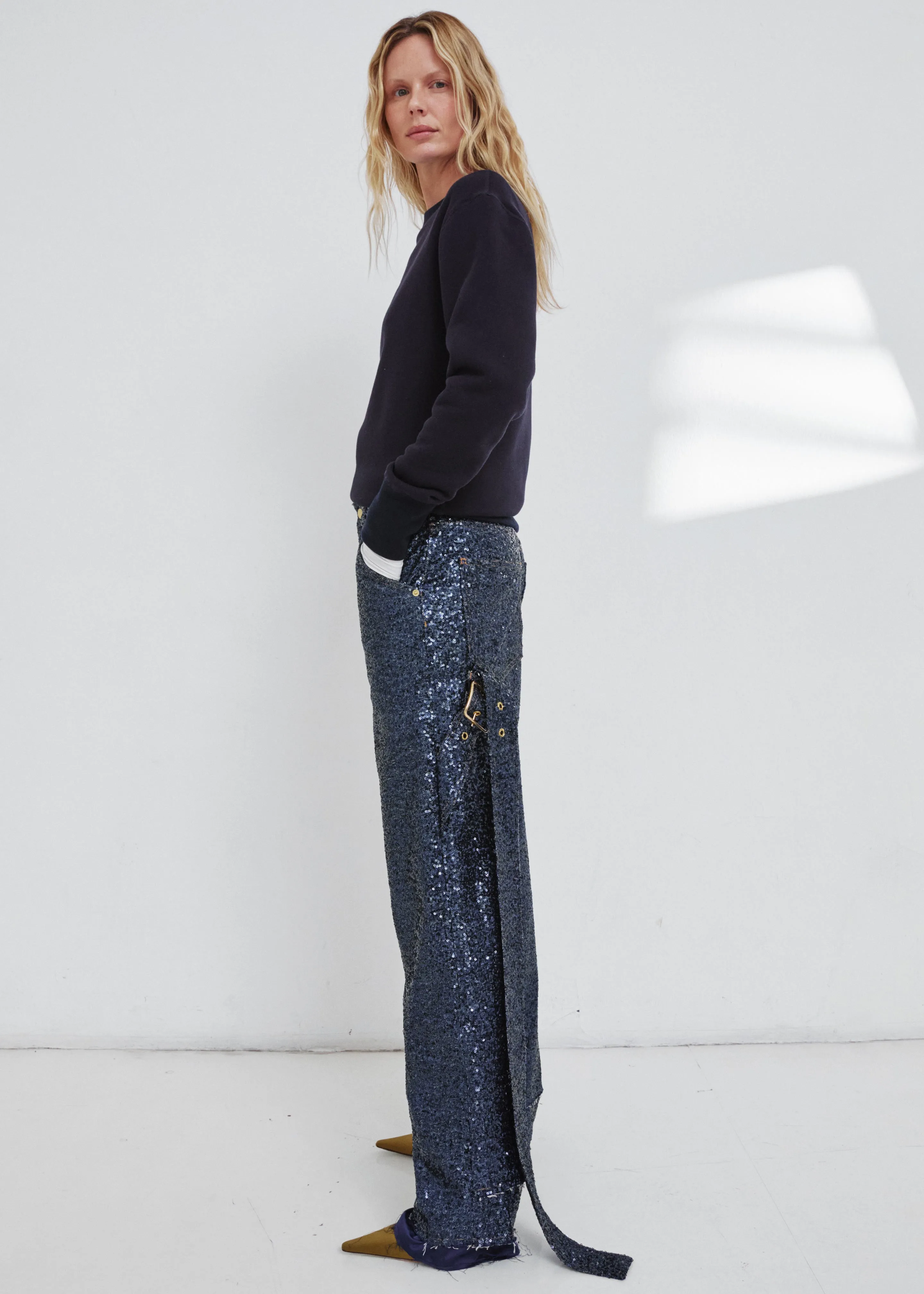 Darkpark You'll Never Take Me Off Cashmere Sweatshirt - Blue Navy sold by Frankie Shop product image thumbnail 3