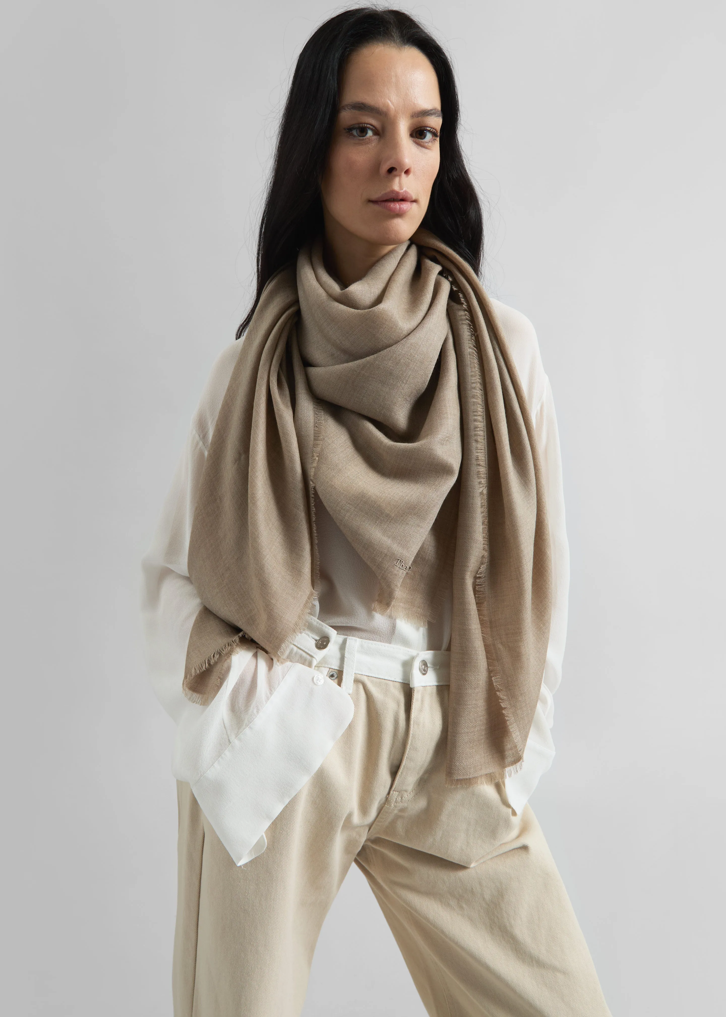 Sanova Twill Scarf - Taupe sold by Frankie Shop