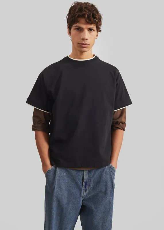 Warem Layer Effect Tee - Black sold by Frankie Shop