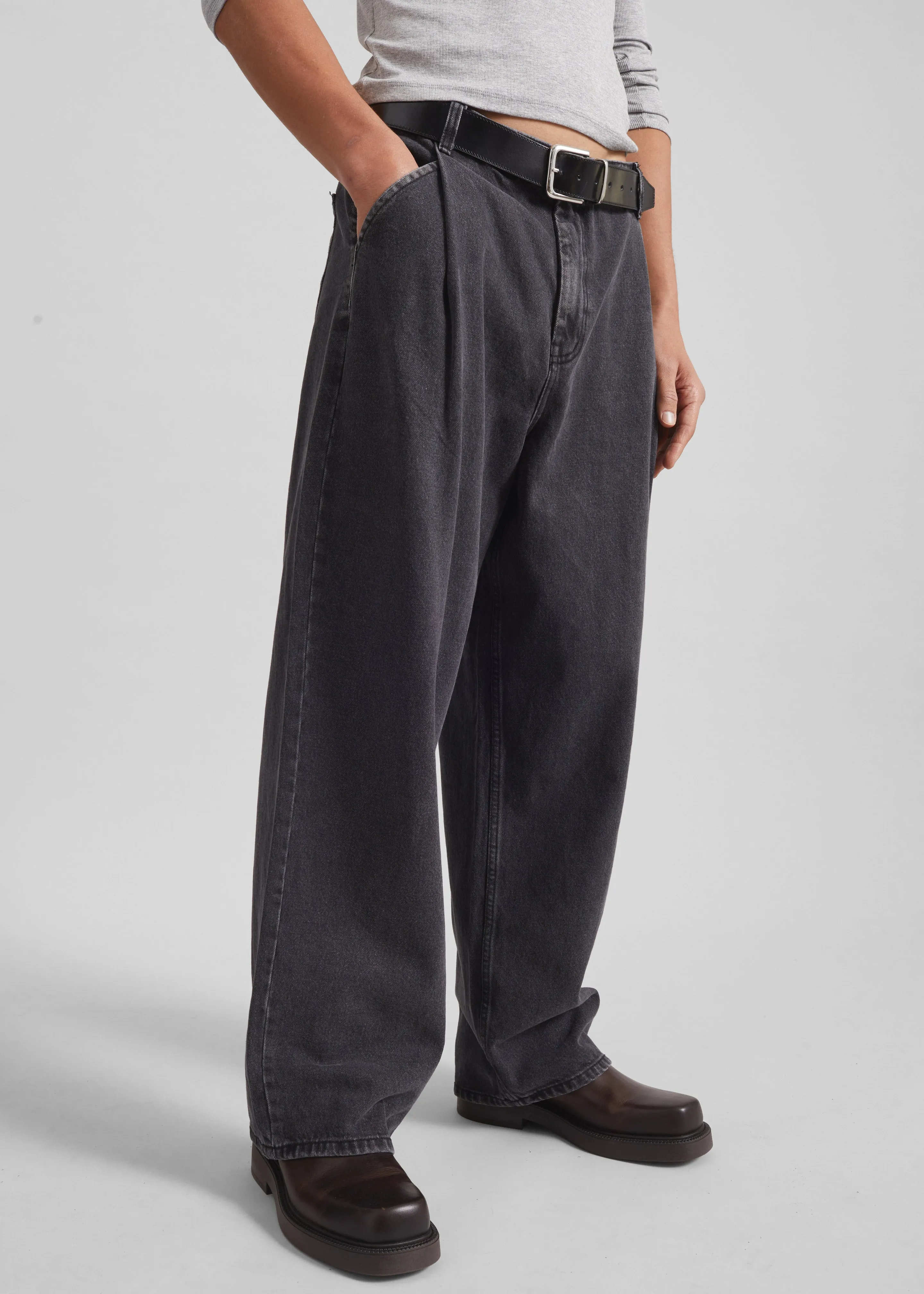 Trafal Wide Jeans - Black Wash sold by Frankie Shop