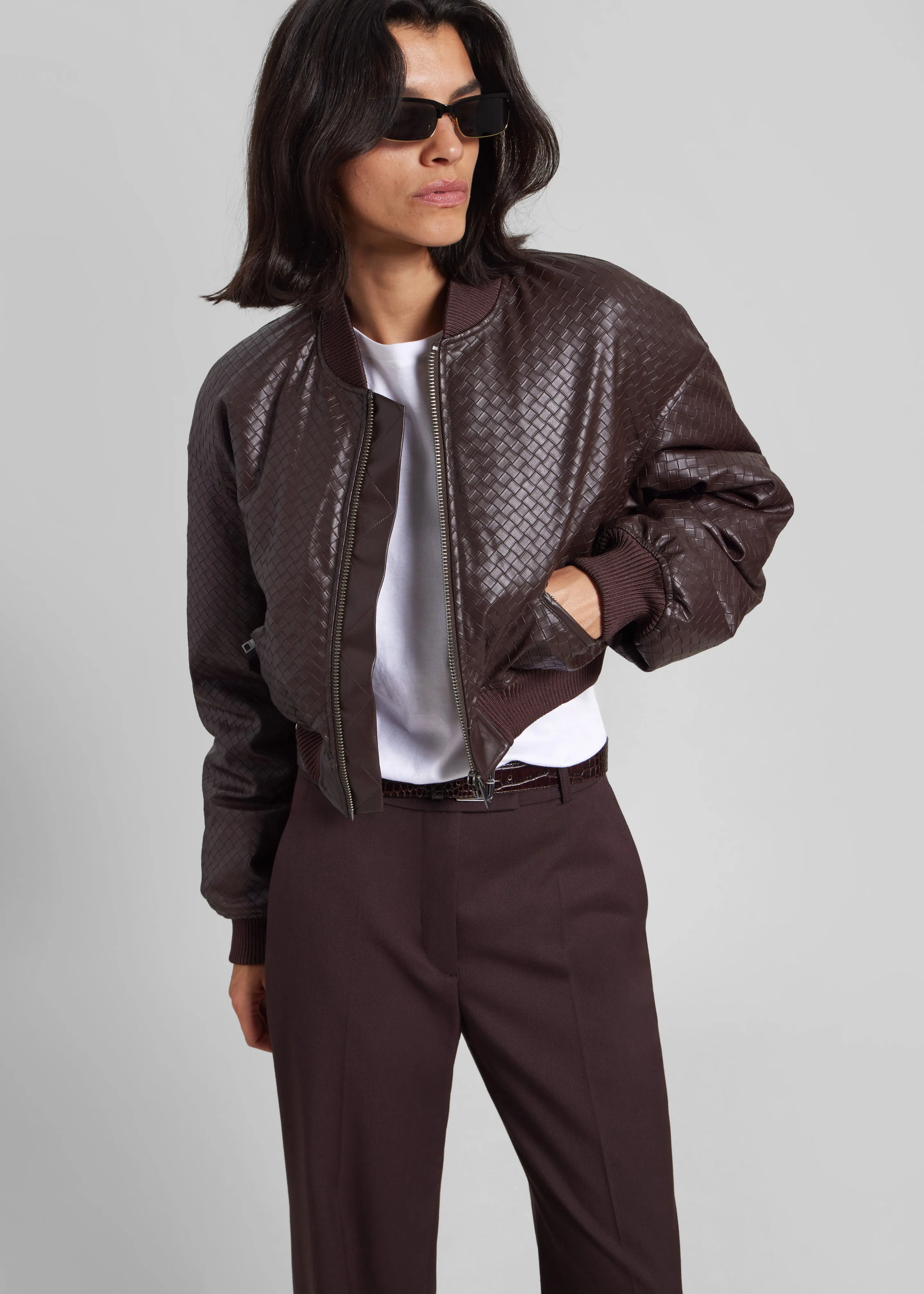 Rotate Cropped Puffer Jacket - Dark Brown sold by Frankie Shop product image thumbnail 2