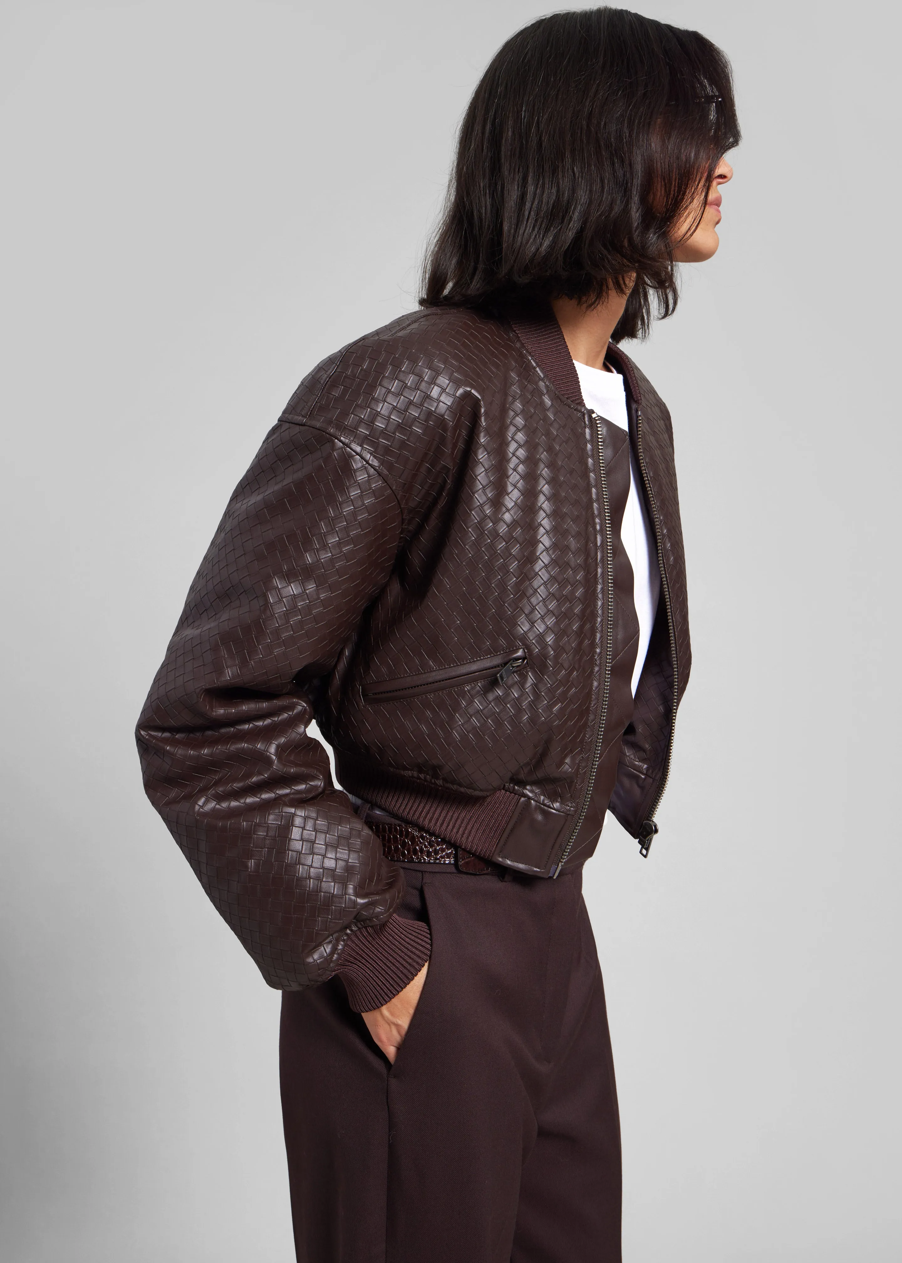 Rotate Cropped Puffer Jacket - Dark Brown sold by Frankie Shop product image thumbnail 3