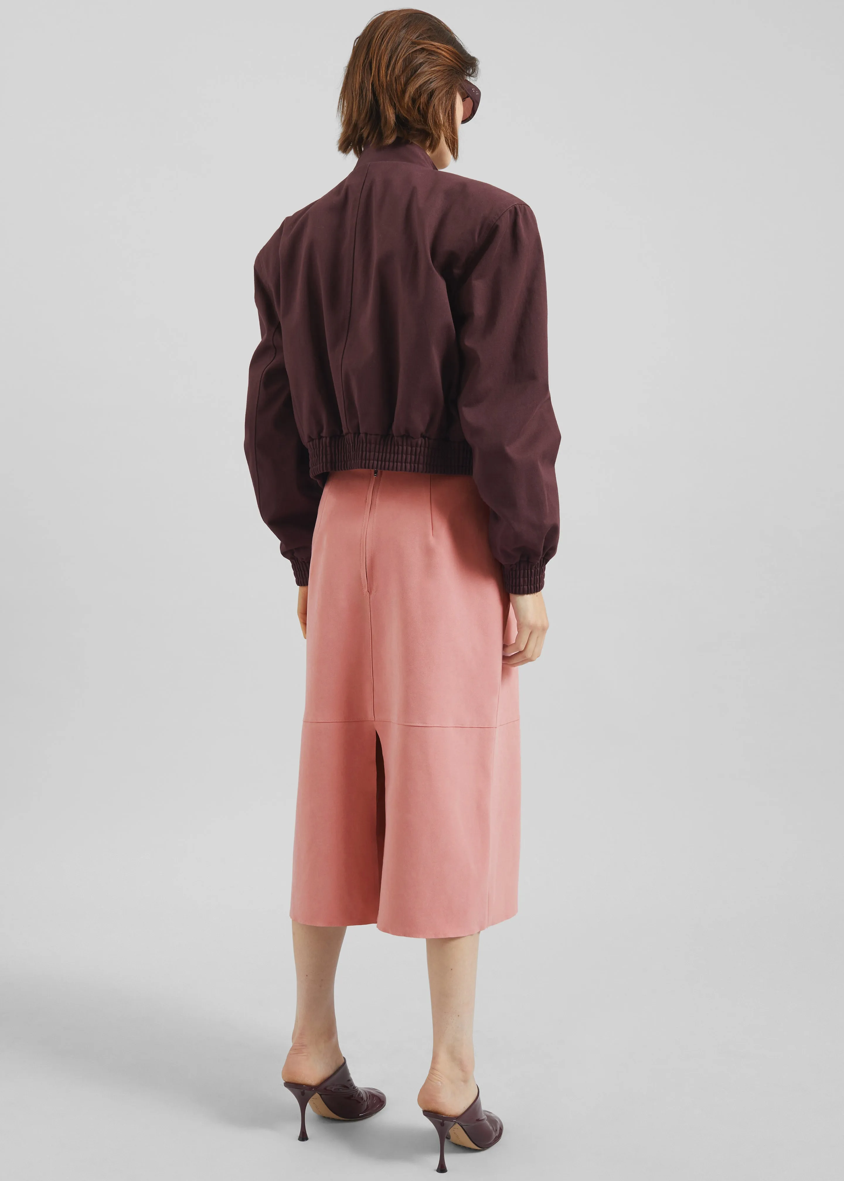 Pavia Faux Suede Pencil Skirt - Pink sold by Frankie Shop product image thumbnail 5
