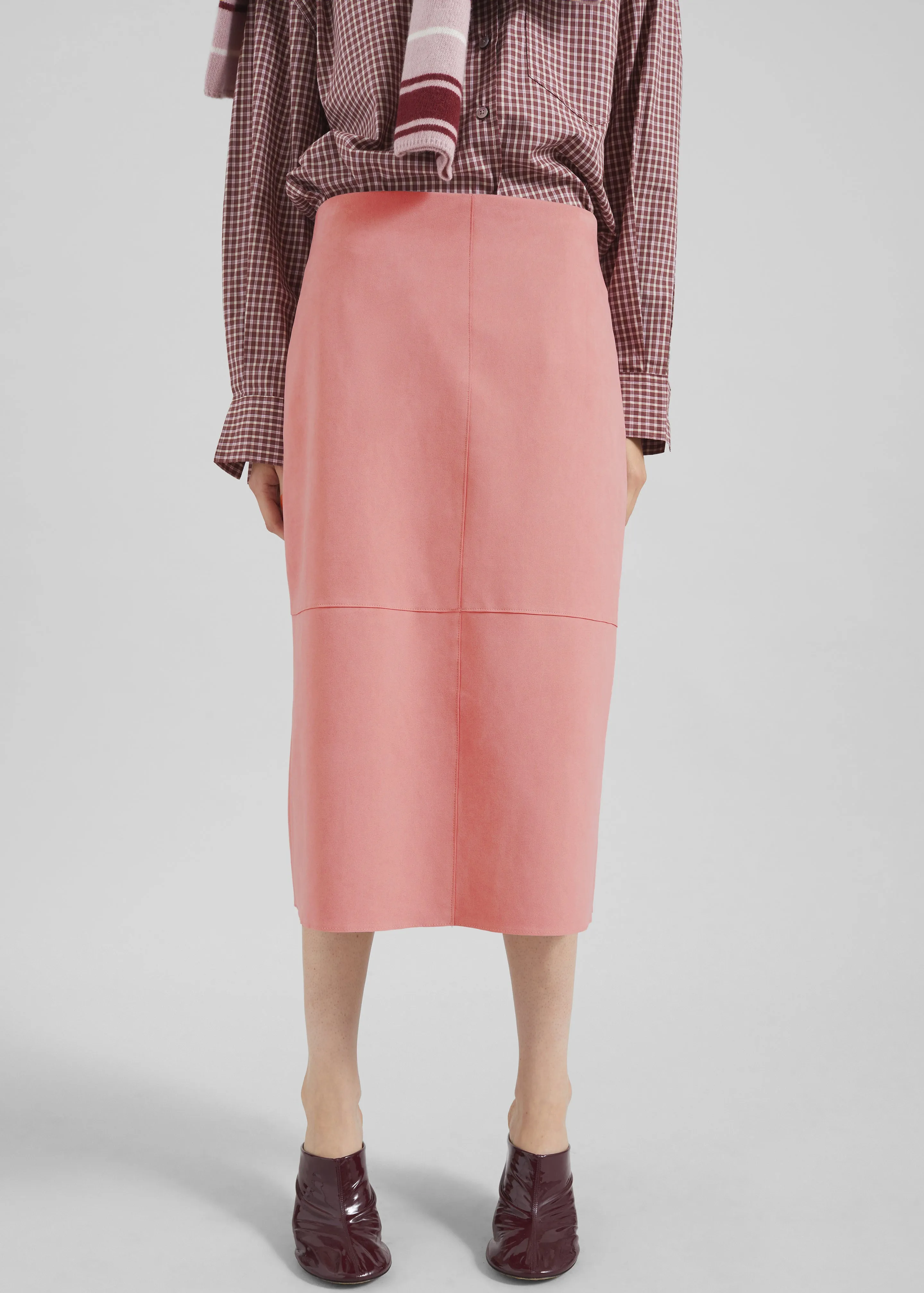 Pavia Faux Suede Pencil Skirt - Pink sold by Frankie Shop product image thumbnail 2