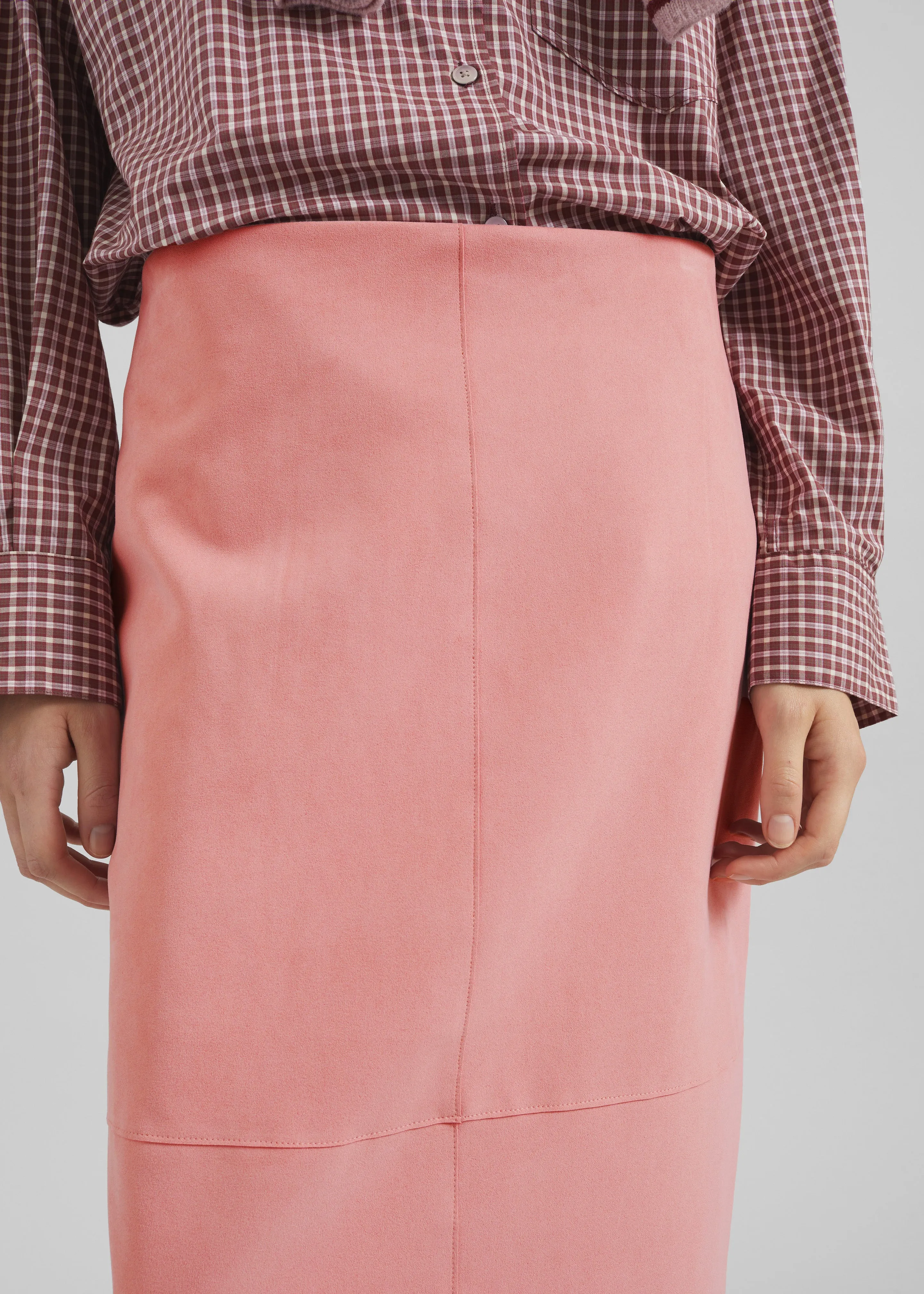 Pavia Faux Suede Pencil Skirt - Pink sold by Frankie Shop product image thumbnail 3