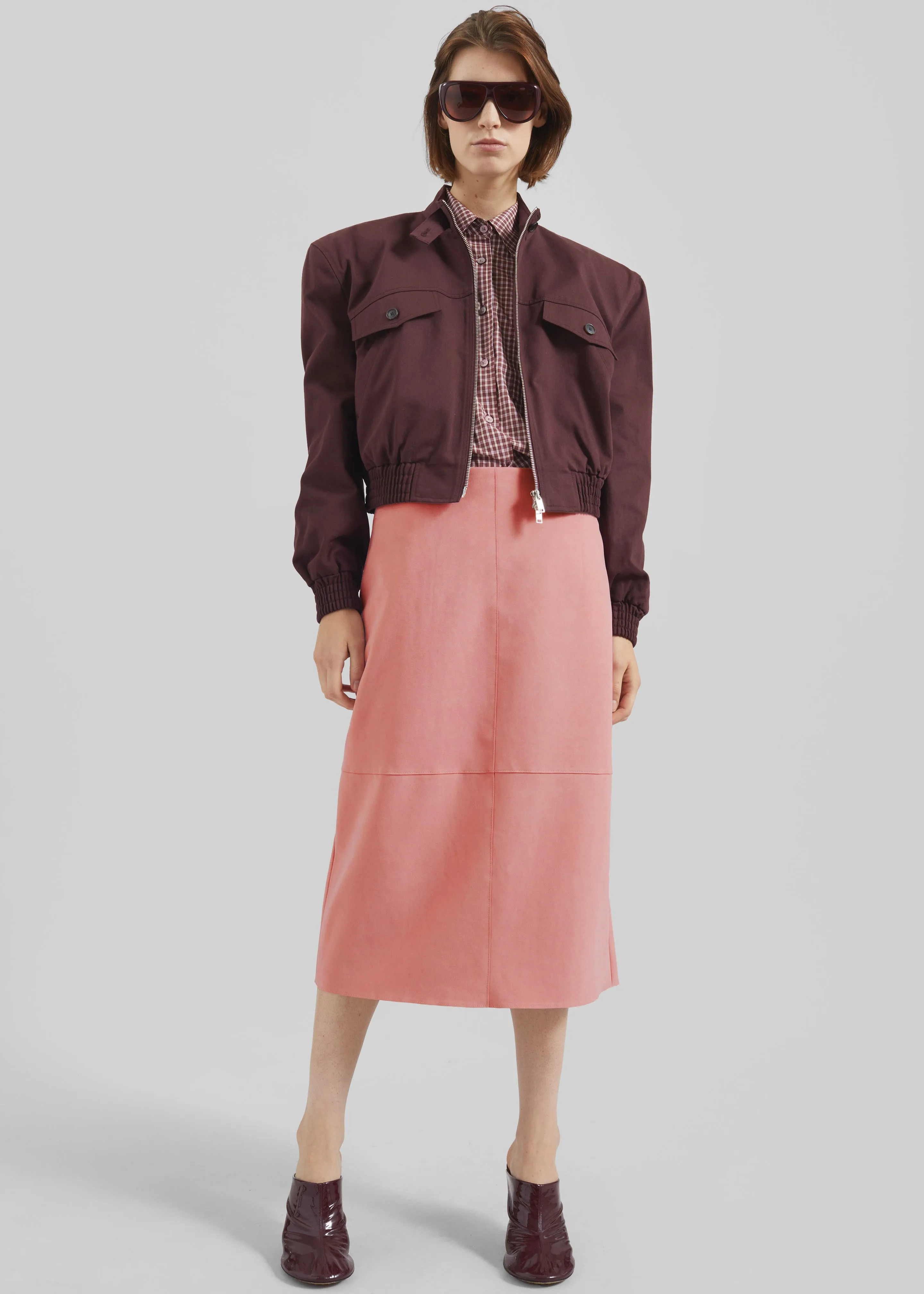Pavia Faux Suede Pencil Skirt - Pink sold by Frankie Shop product image thumbnail 4