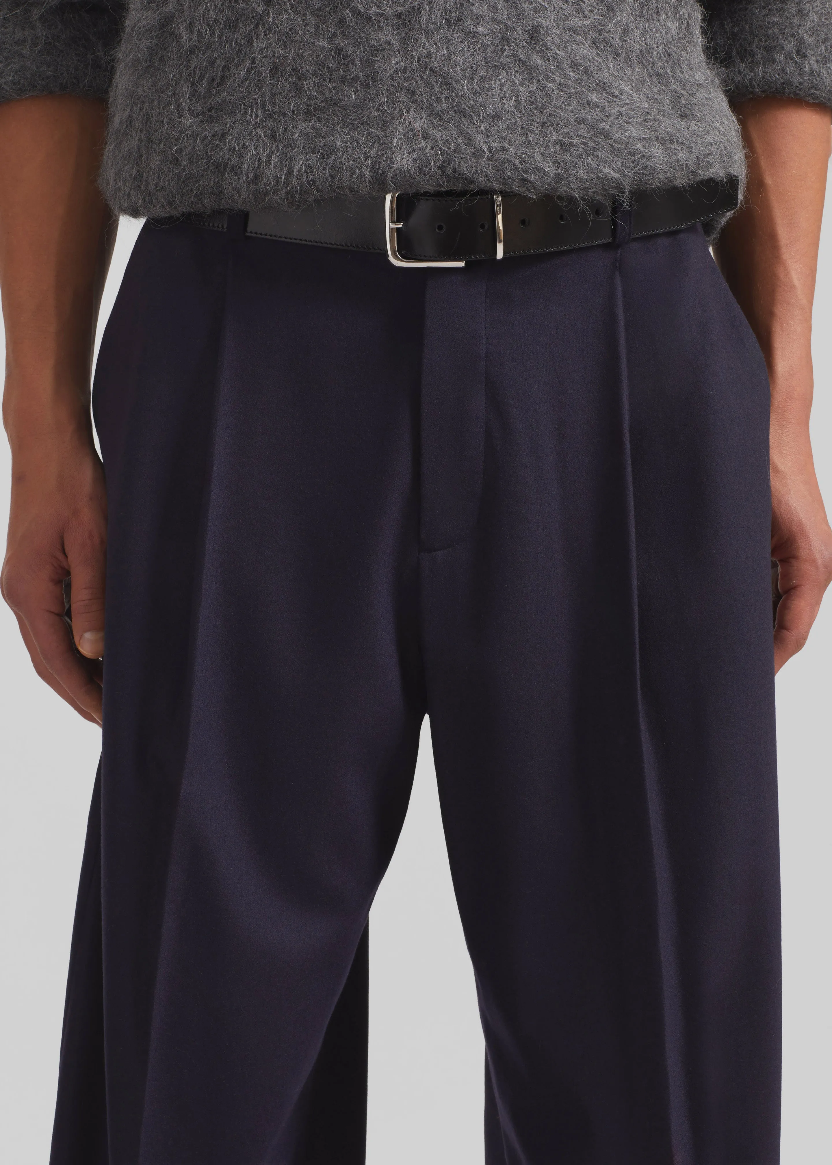 Milton Flannel Trousers - Navy sold by Frankie Shop product image thumbnail 3