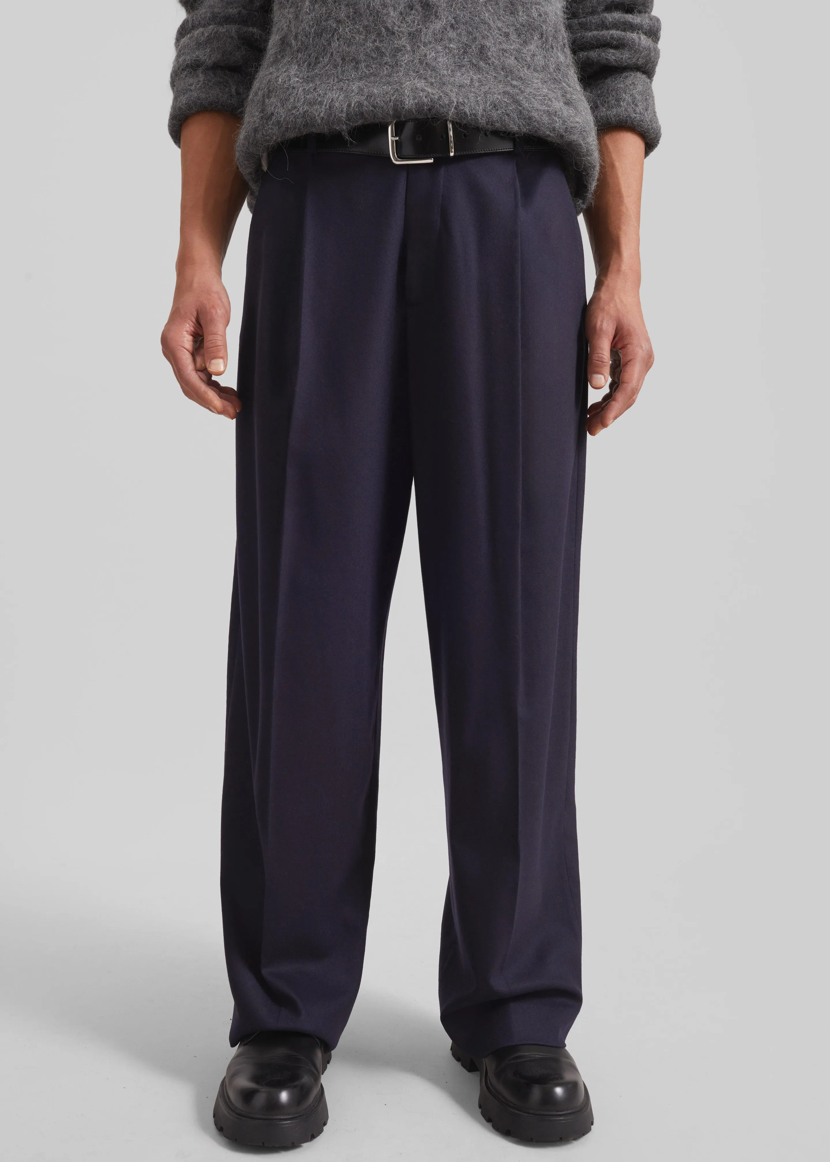 Milton Flannel Trousers - Navy sold by Frankie Shop product image thumbnail 4
