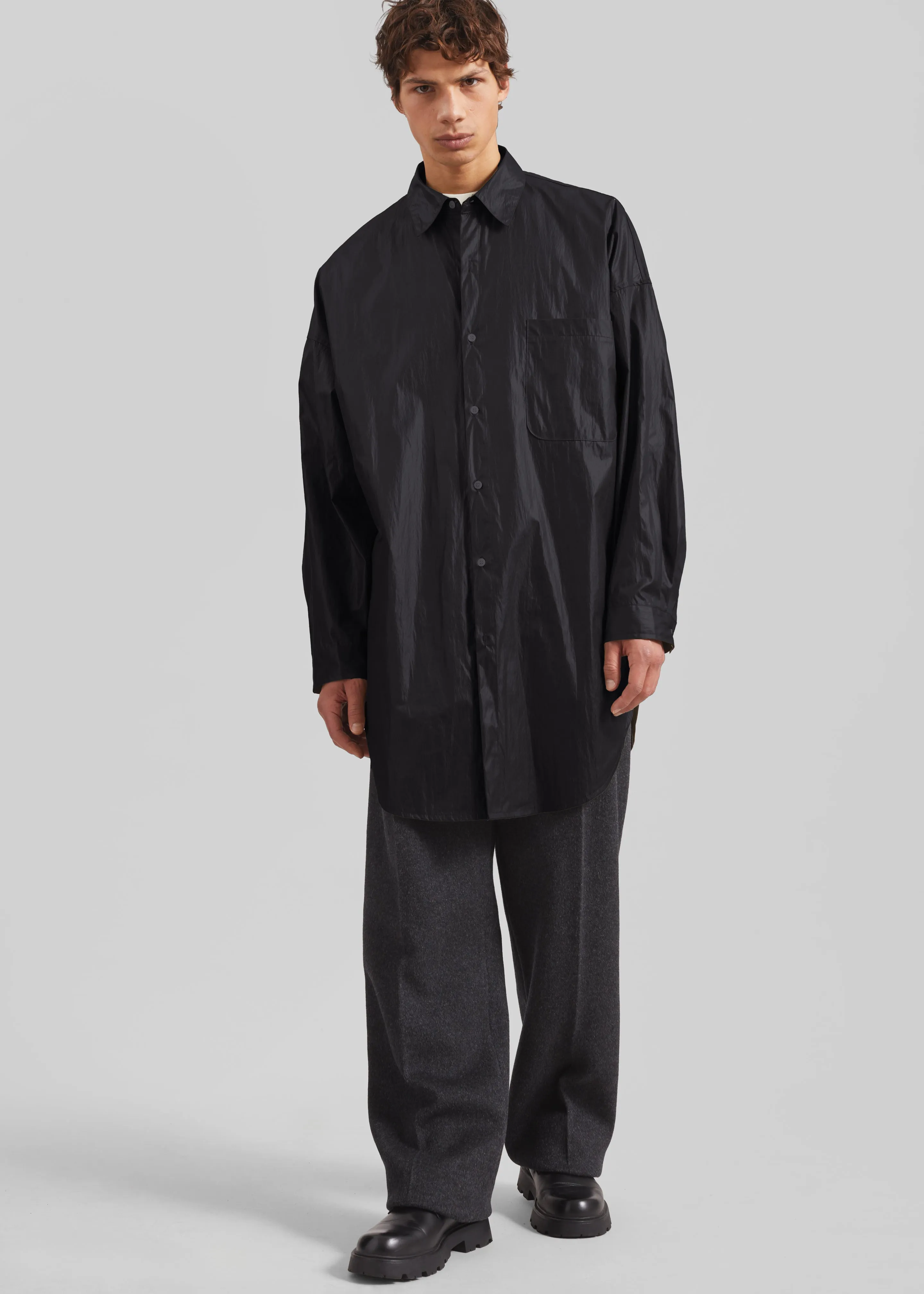 Etah Lustrous Oversized Shirt - Black sold by Frankie Shop product image thumbnail 3