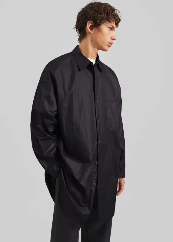Etah Lustrous Oversized Shirt - Black sold by Frankie Shop