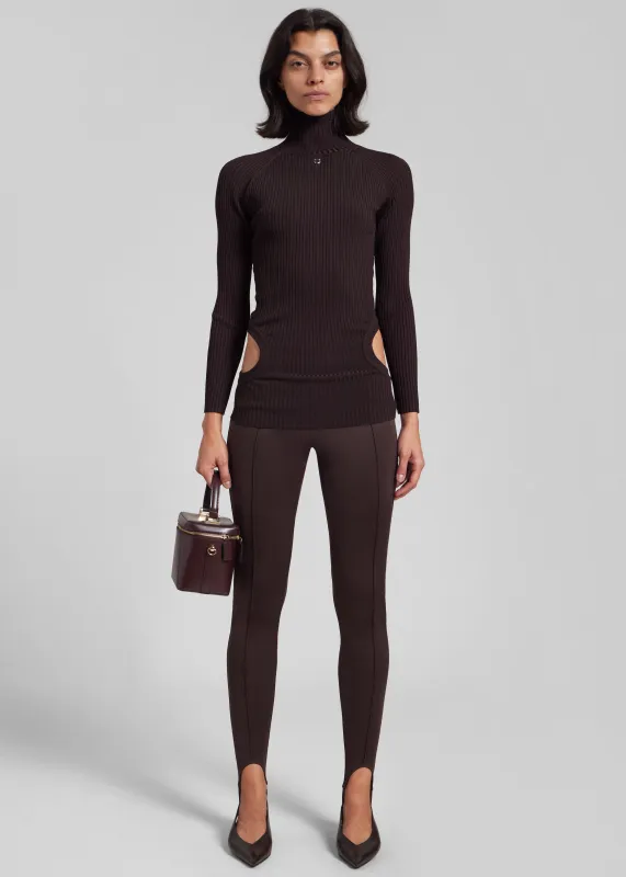 Coperni Pocket Cut-Out Rib Turtleneck - Brown sold by Frankie Shop