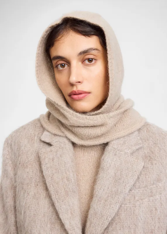 By Malene Birger Tianne Knit Hood - Cobblestone made by By Malene Birger
