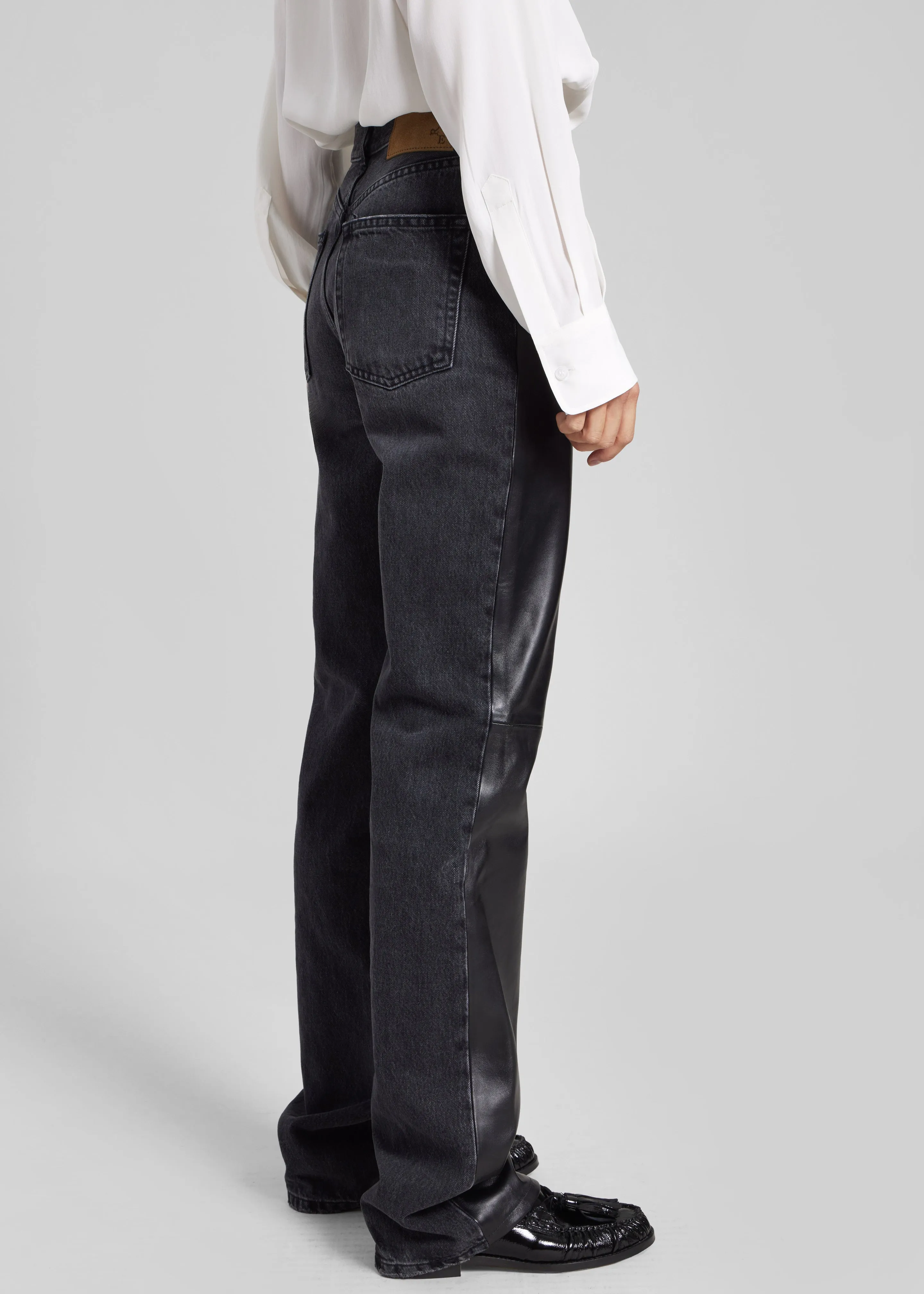 Haikure Star Jeans - Black Denim/Leather sold by Frankie Shop product image thumbnail 5