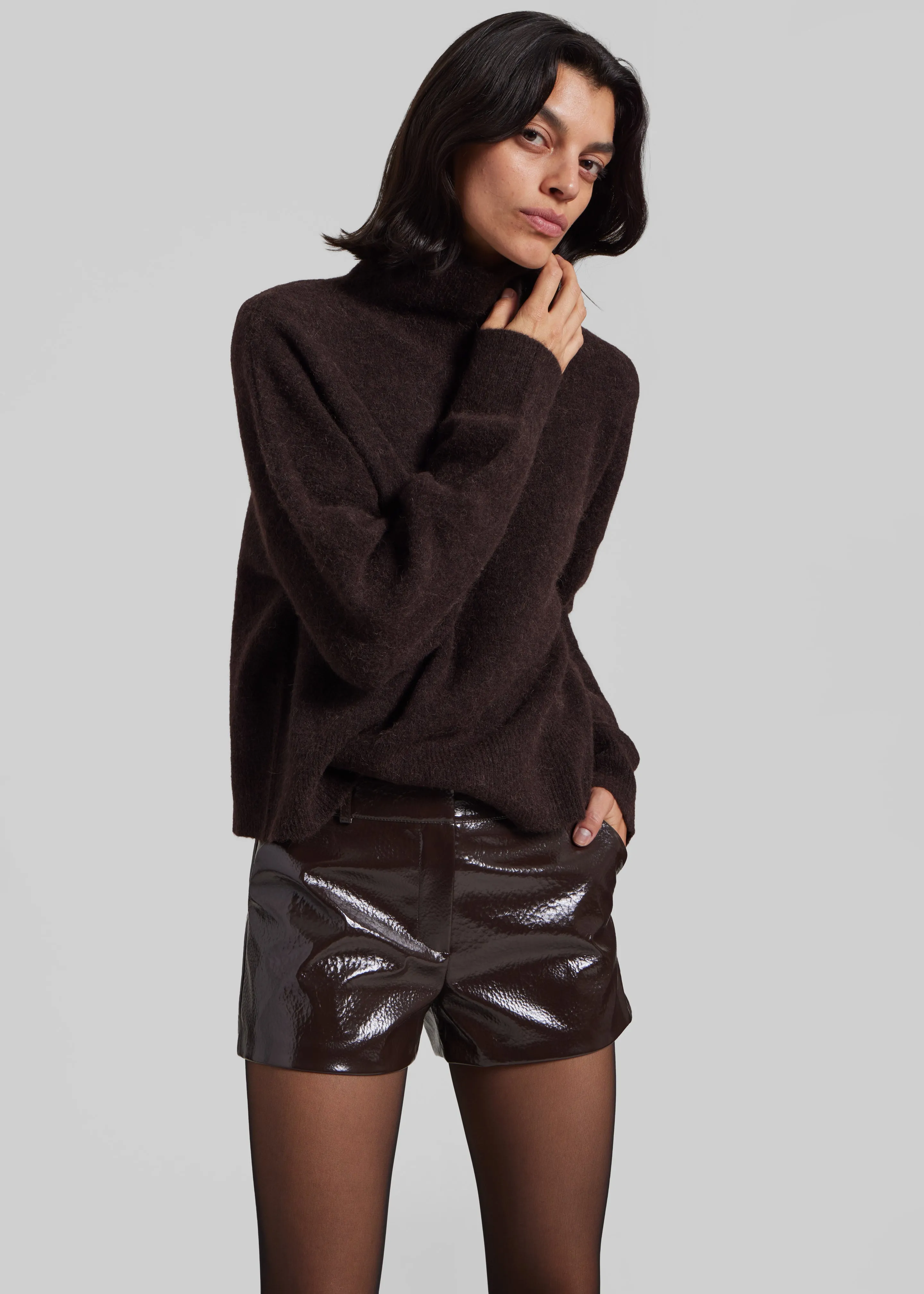 Samsøe Samsøe Nola Turtleneck - Black Coffee sold by Frankie Shop