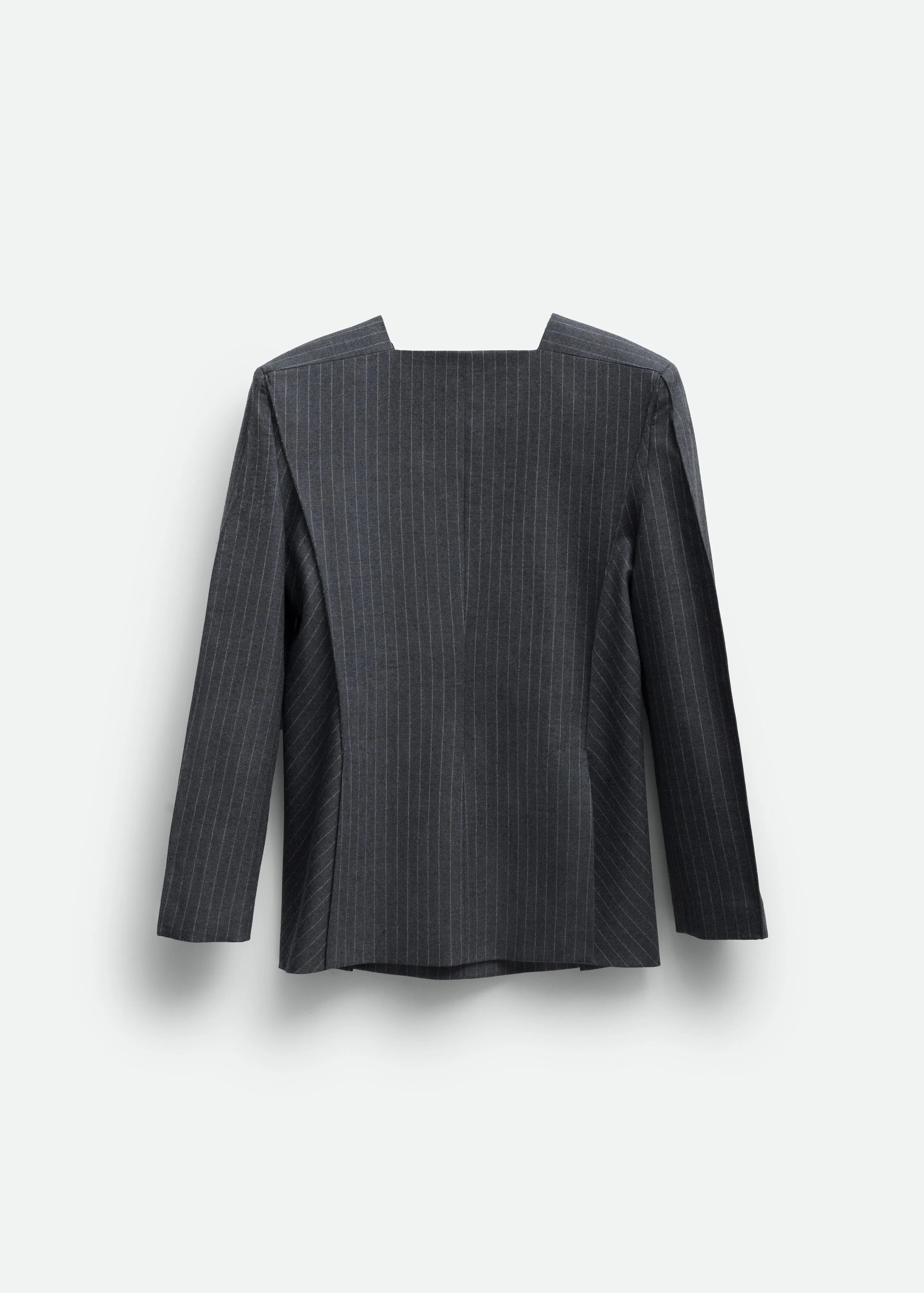 Bevza Pinstriped Blazer - Dark Grey sold by Frankie Shop product image thumbnail 4